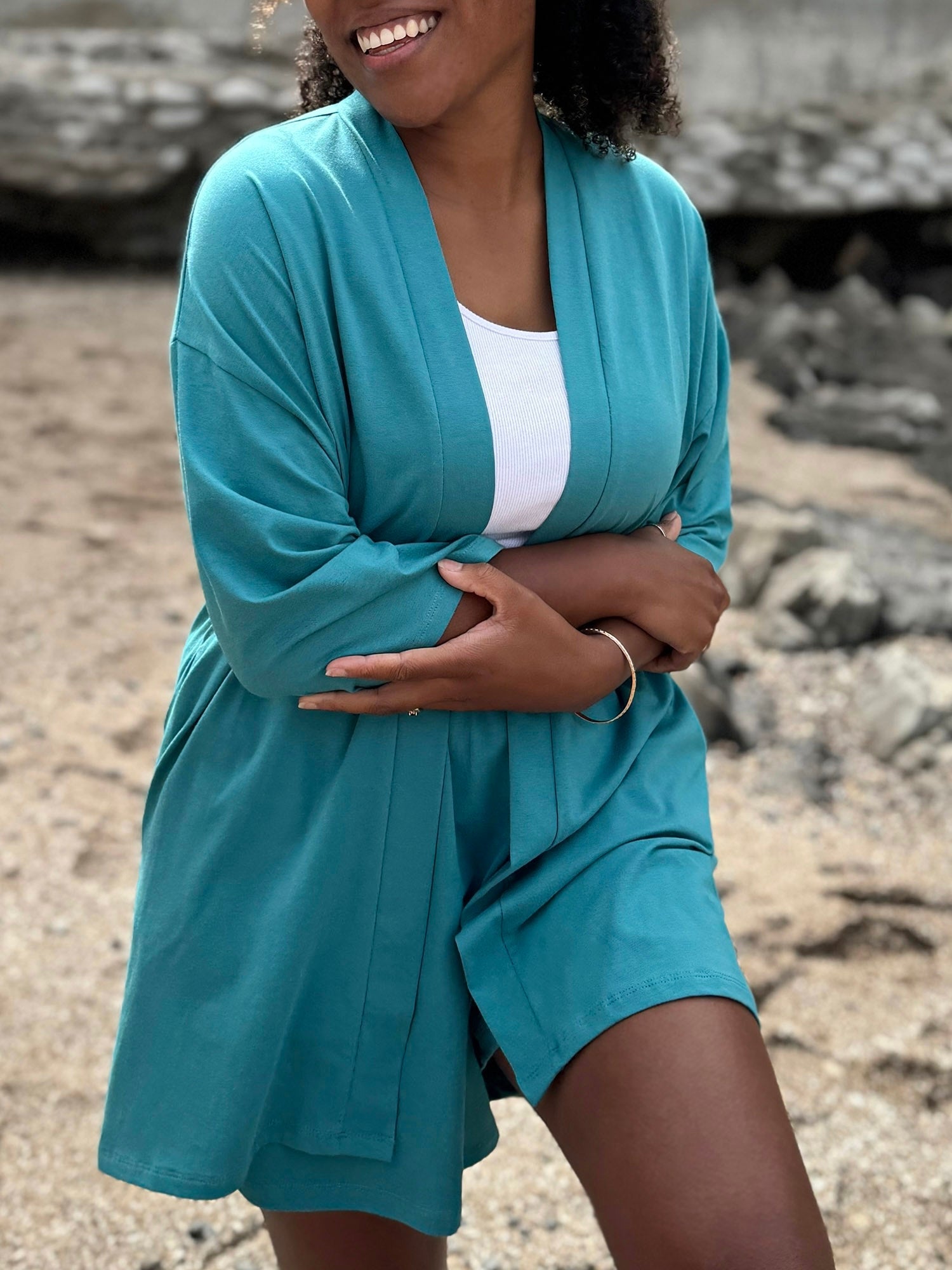 EVANA cardigan in Marine Teal