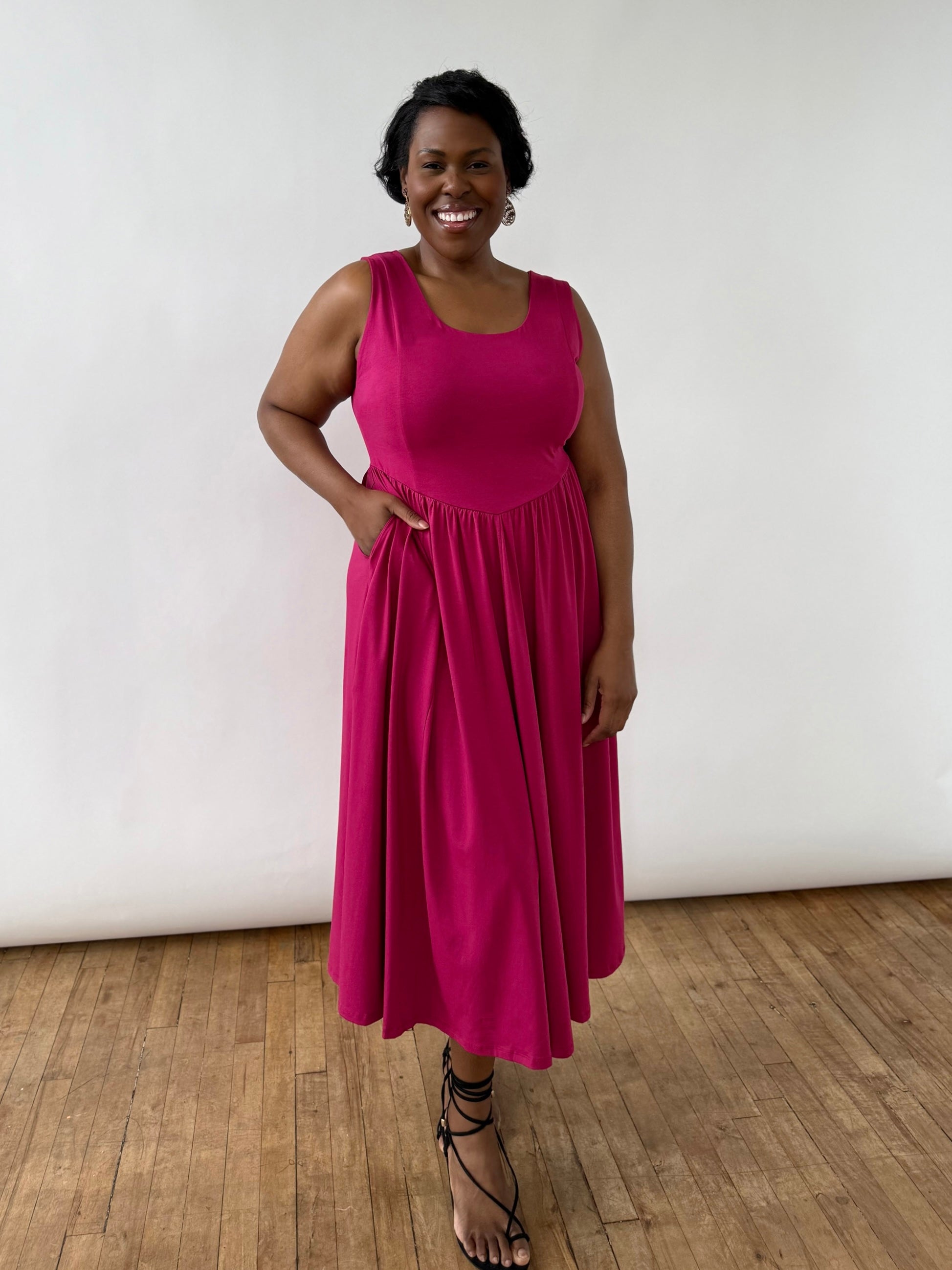 ESTHER dress in Garnet Pink