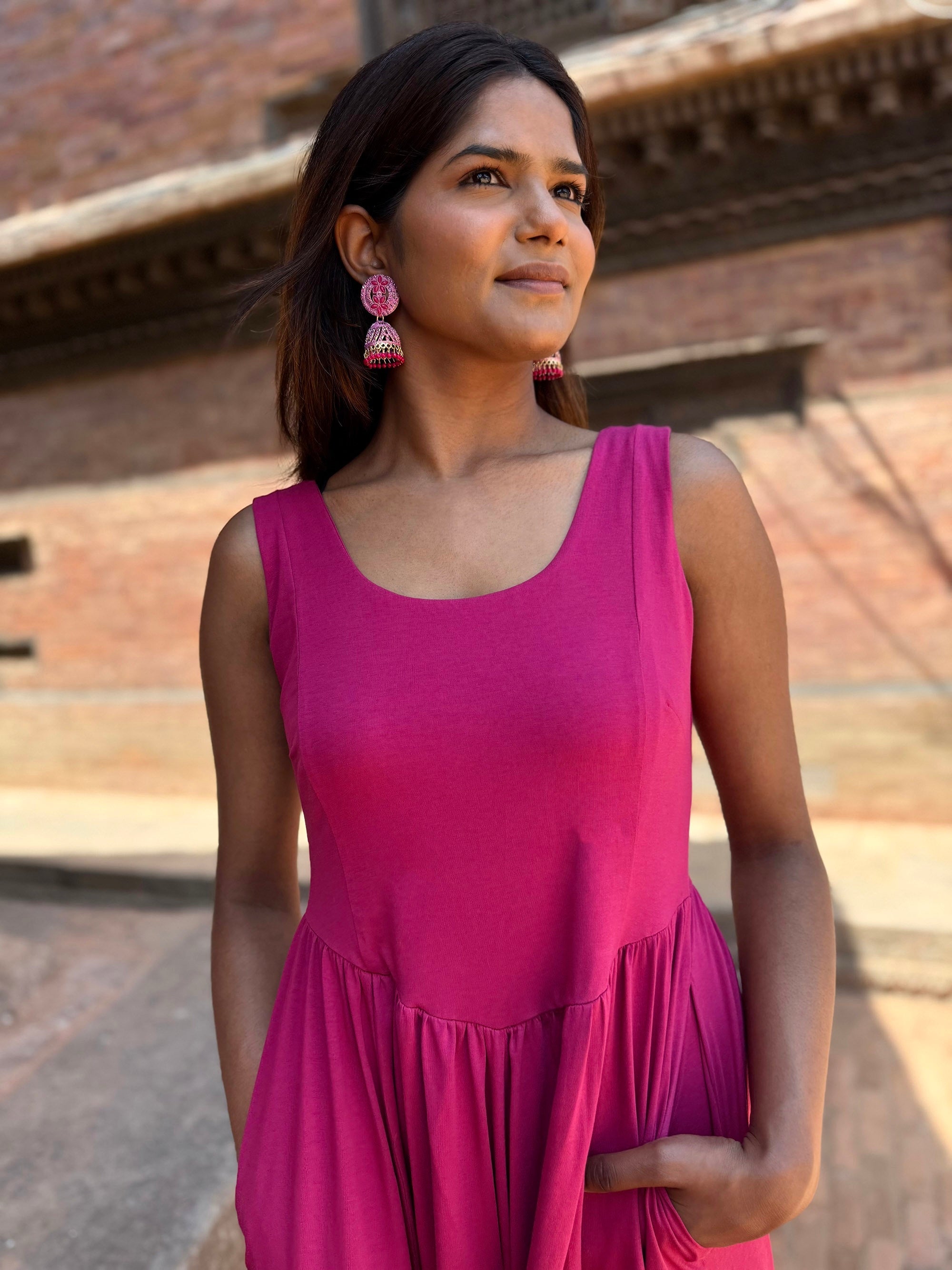 ESTHER dress in Garnet Pink