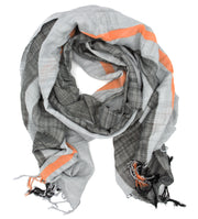 Woven Striped Scarf - Graphite Pop of Color