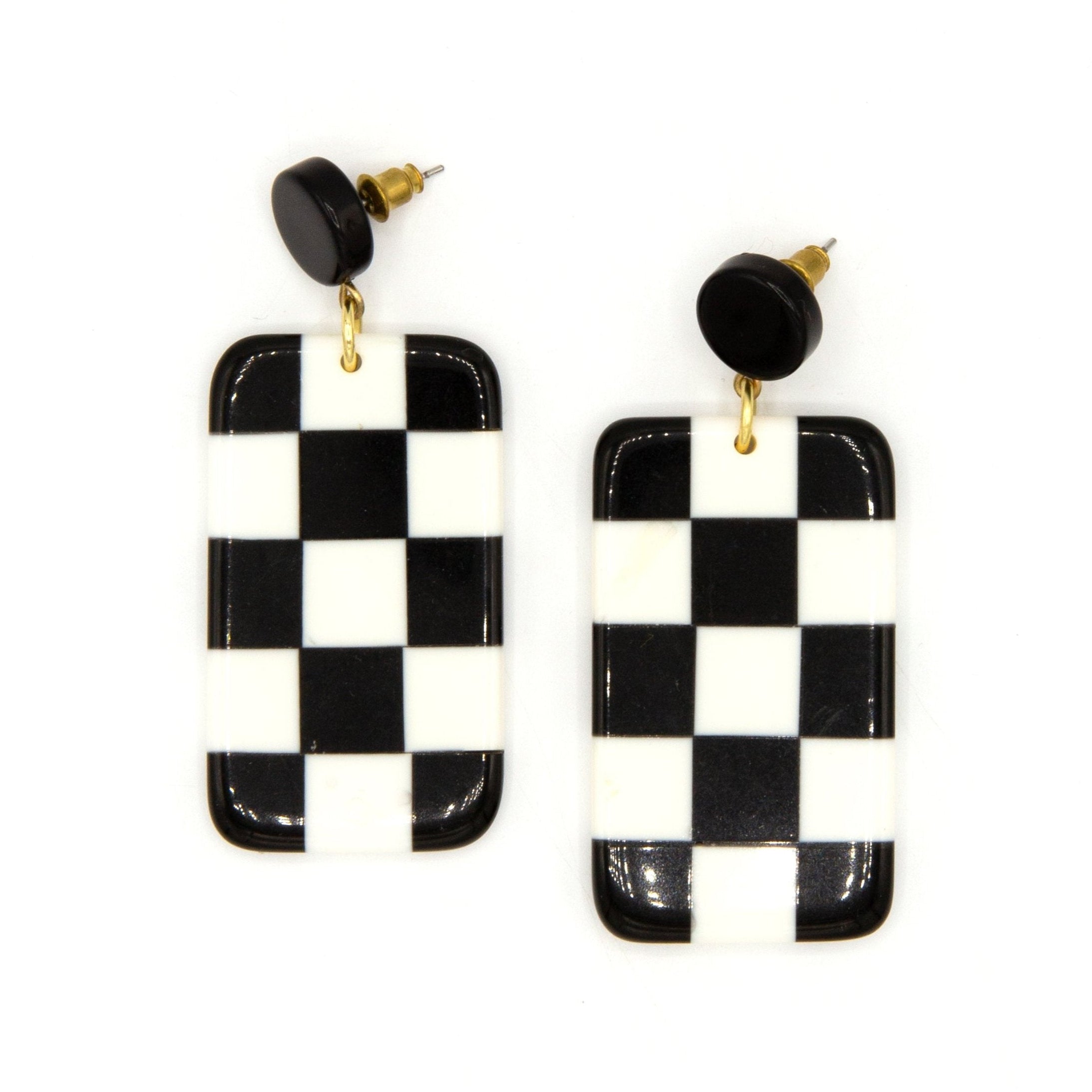 Checkered Resin Earrings