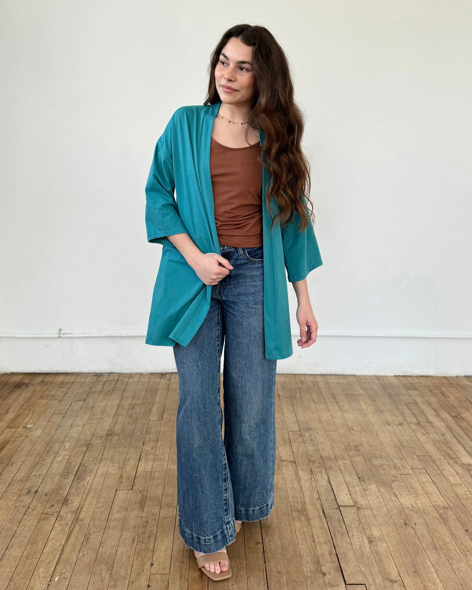 EVANA cardigan in Marine Teal