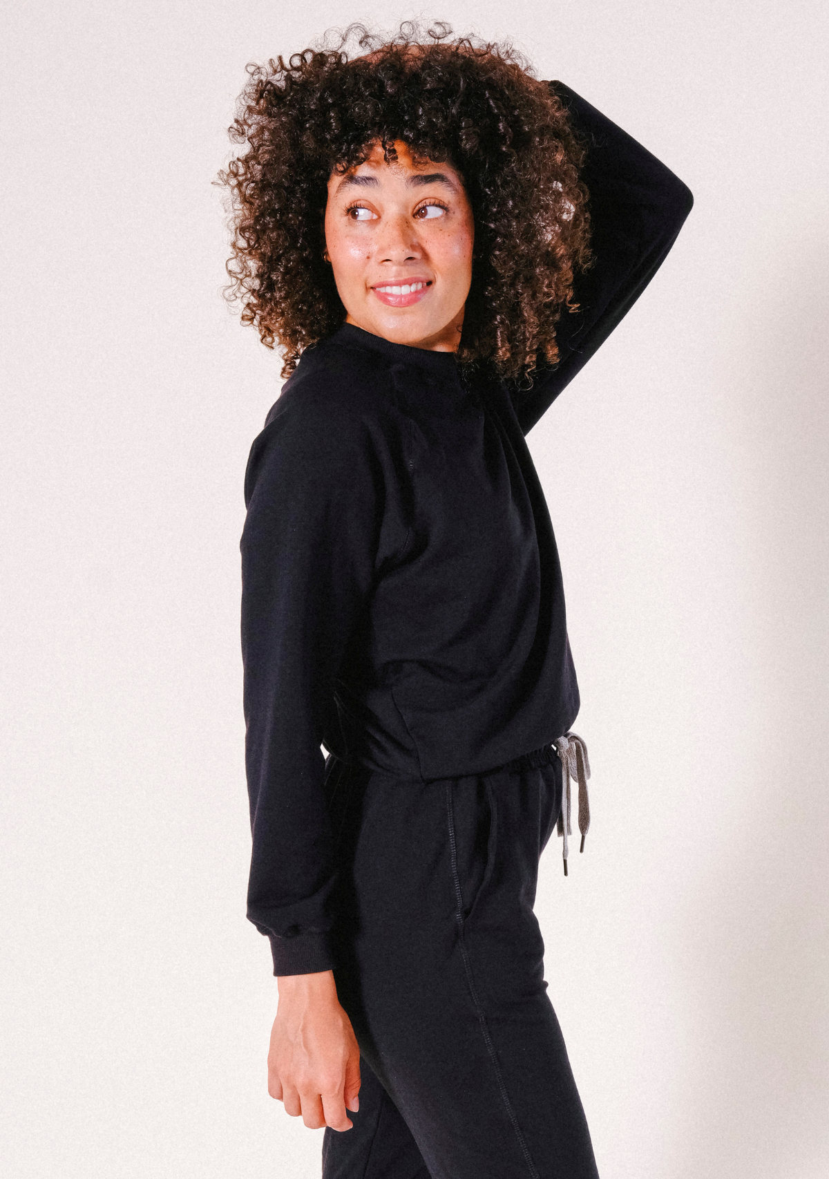 Agnes Raglan Organic Cotton + Tencel™ Sweatshirt - Black
