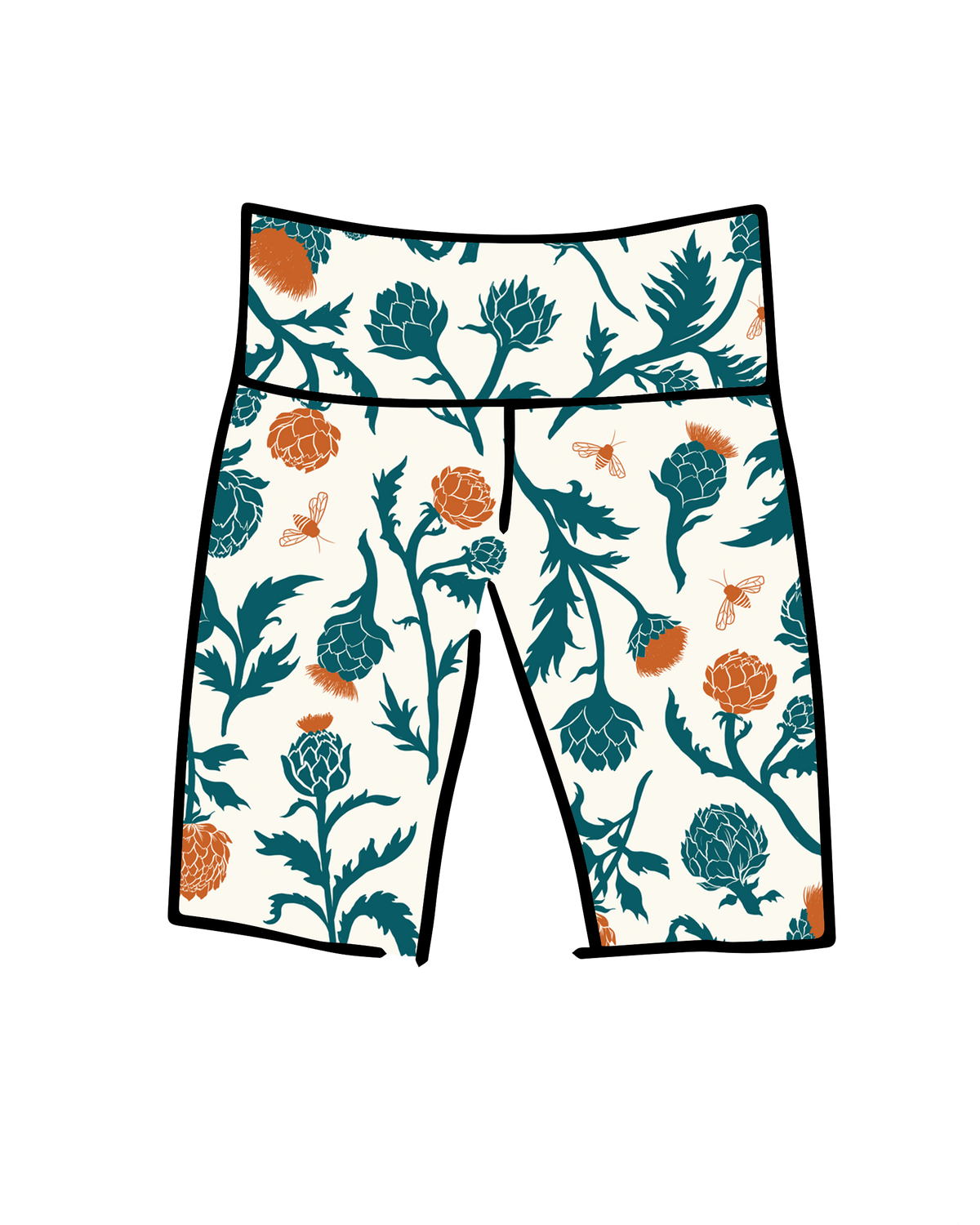 High Rise Bike Shorts Robben's Artichokes