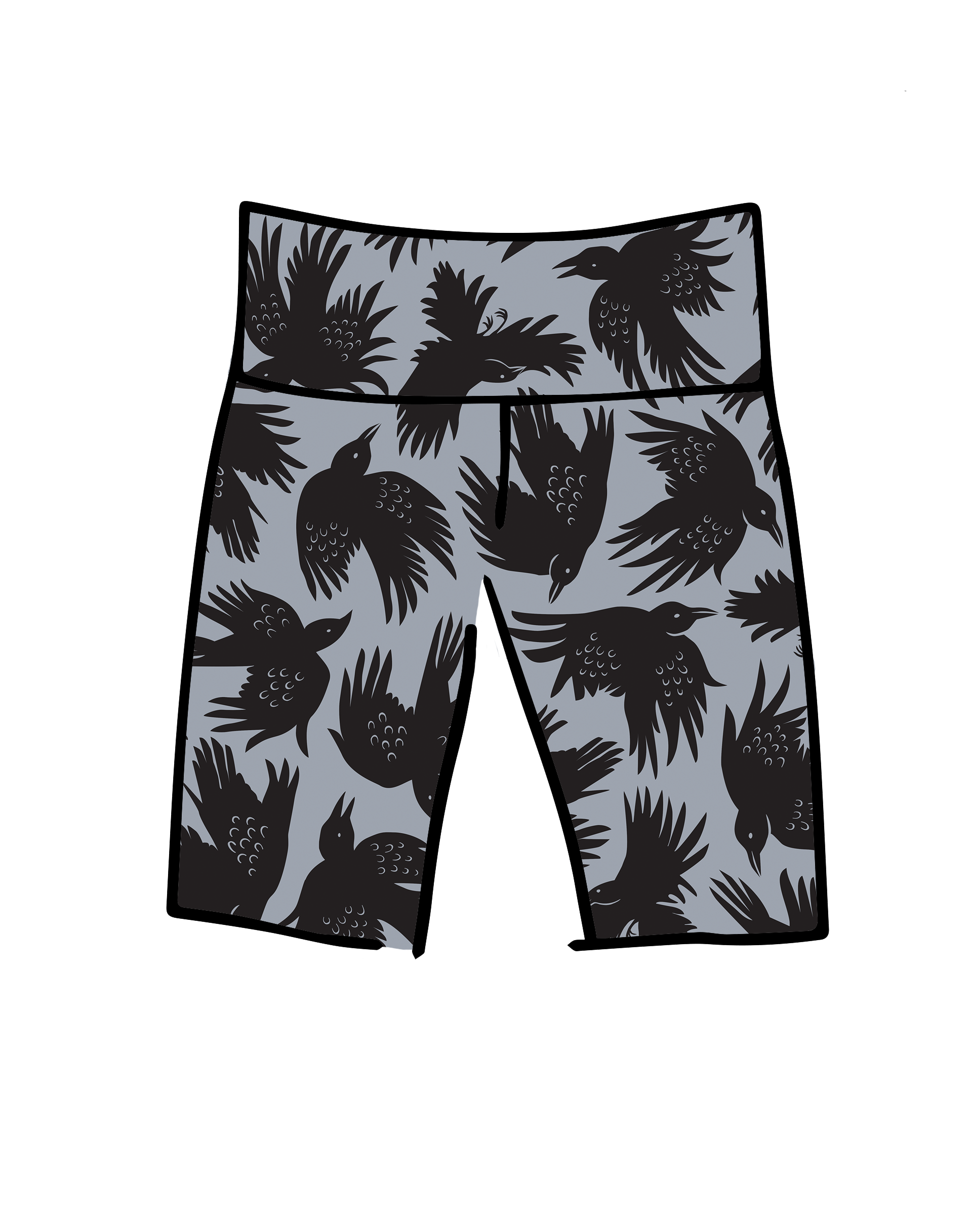 High Rise Bike Shorts So it Crows