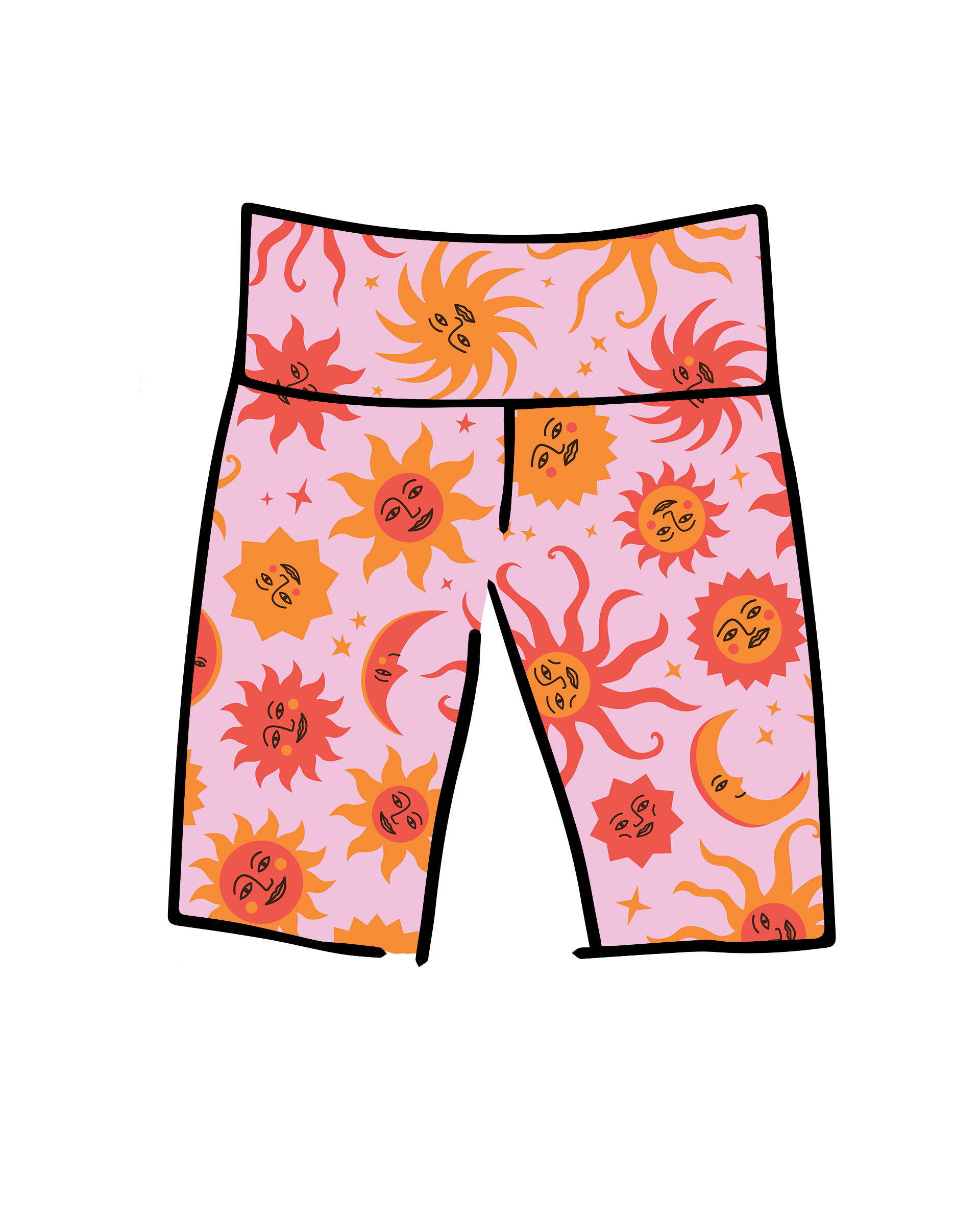 High Rise Bike Shorts Luna y Sol