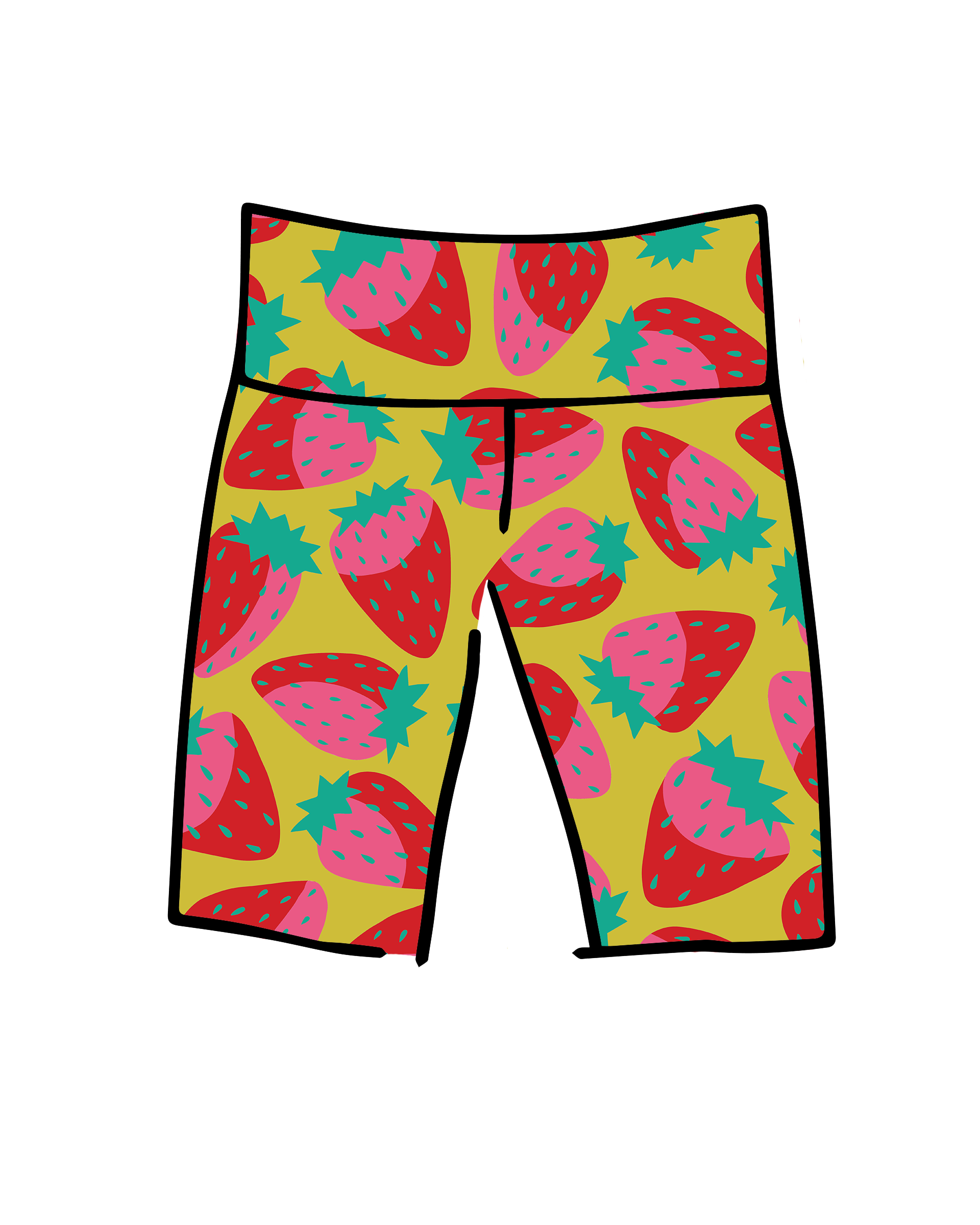 High Rise Bike Shorts Strictly Strawberry