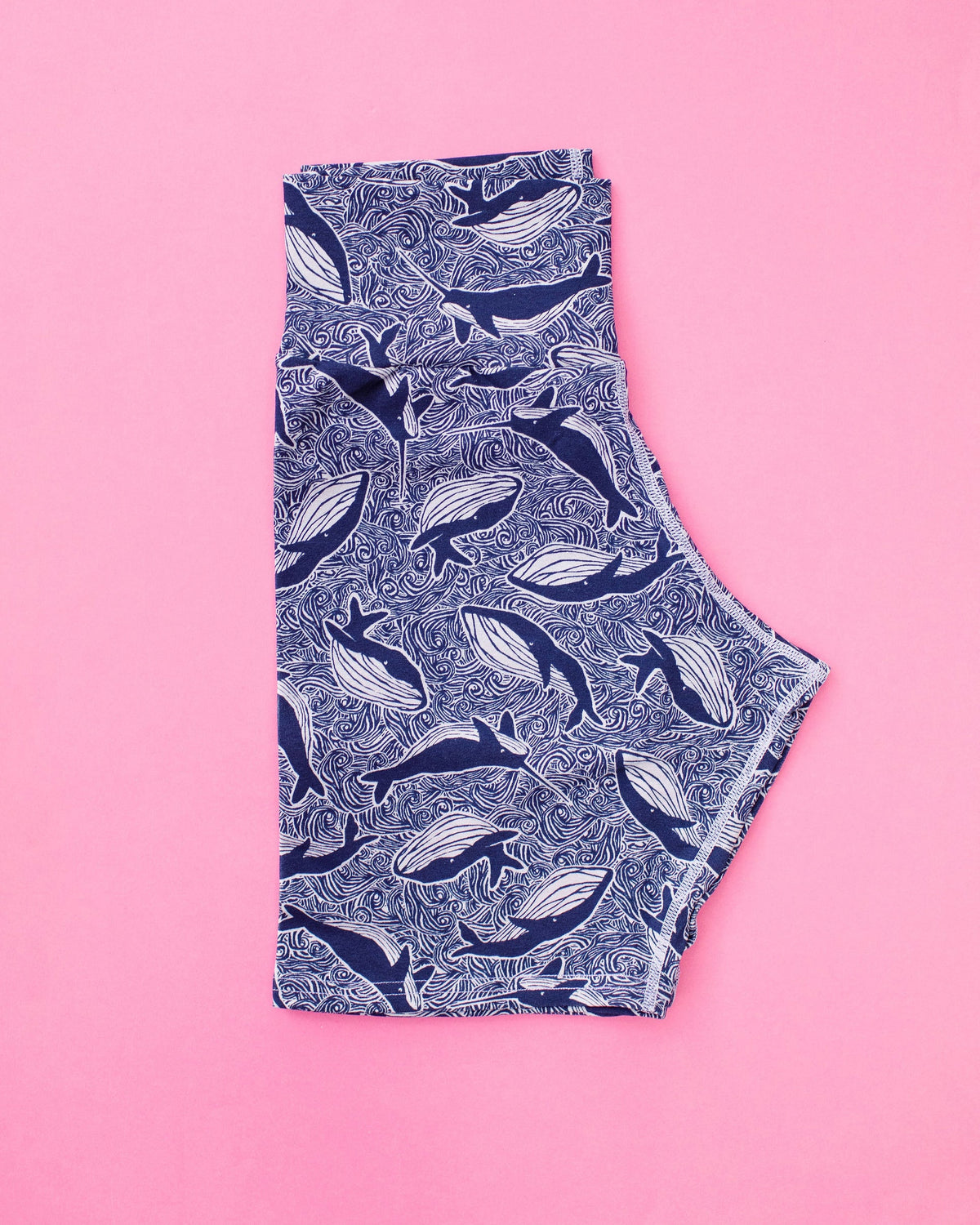 High Rise Bike Shorts Whale, Whale, Whale