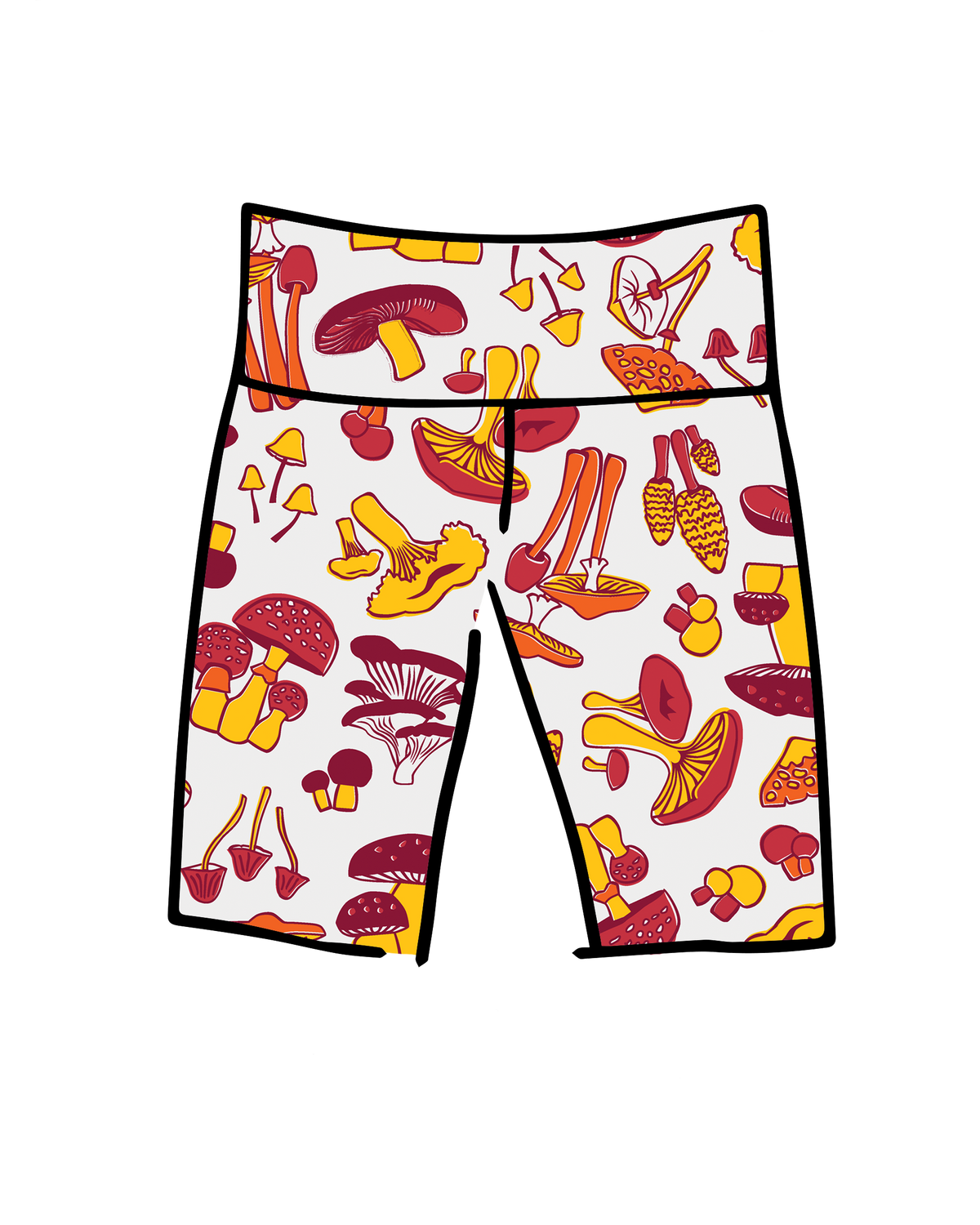High Rise Bike Shorts Whadda Fungi