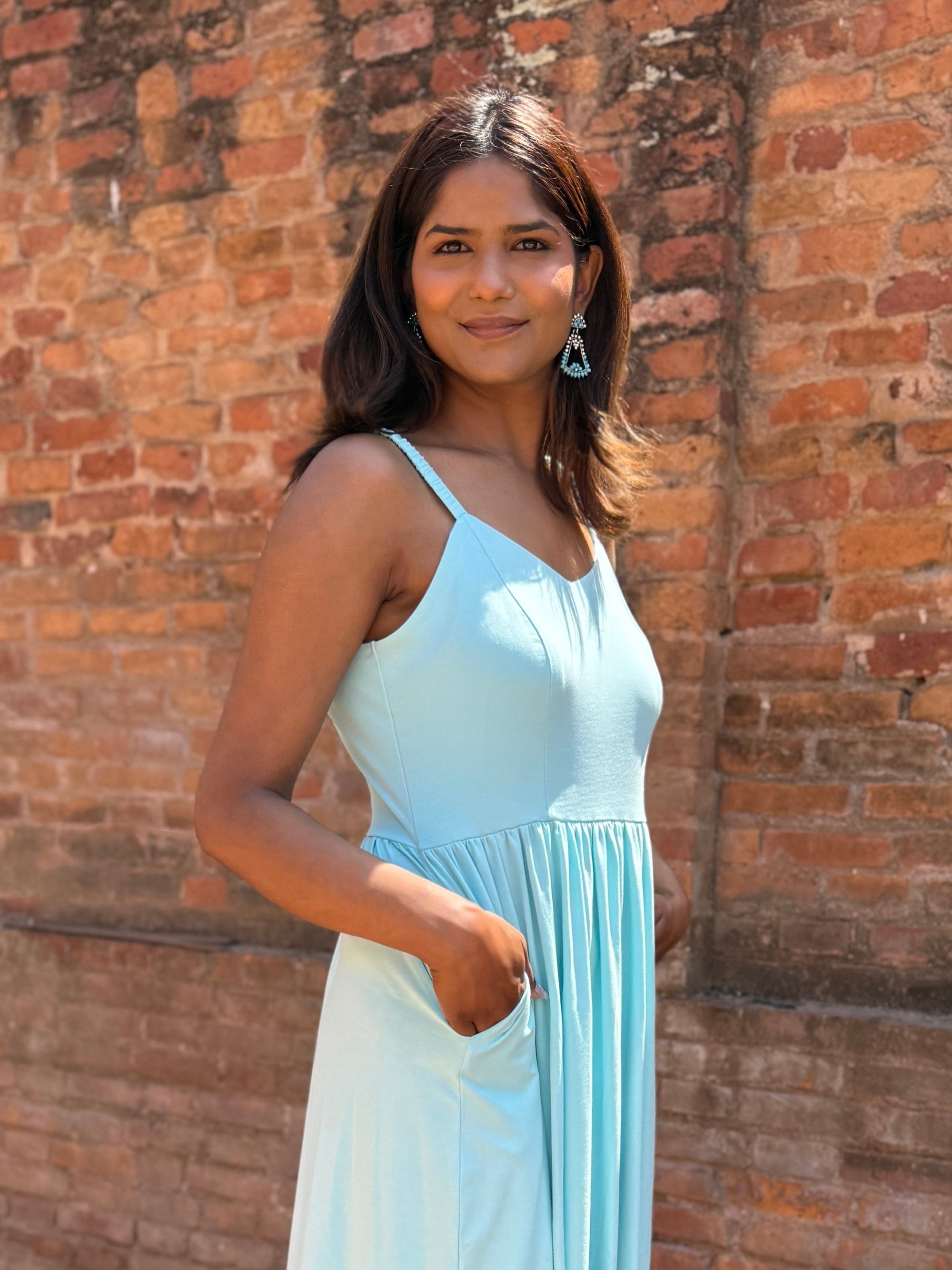 LYDIA dress in Crisp Aqua