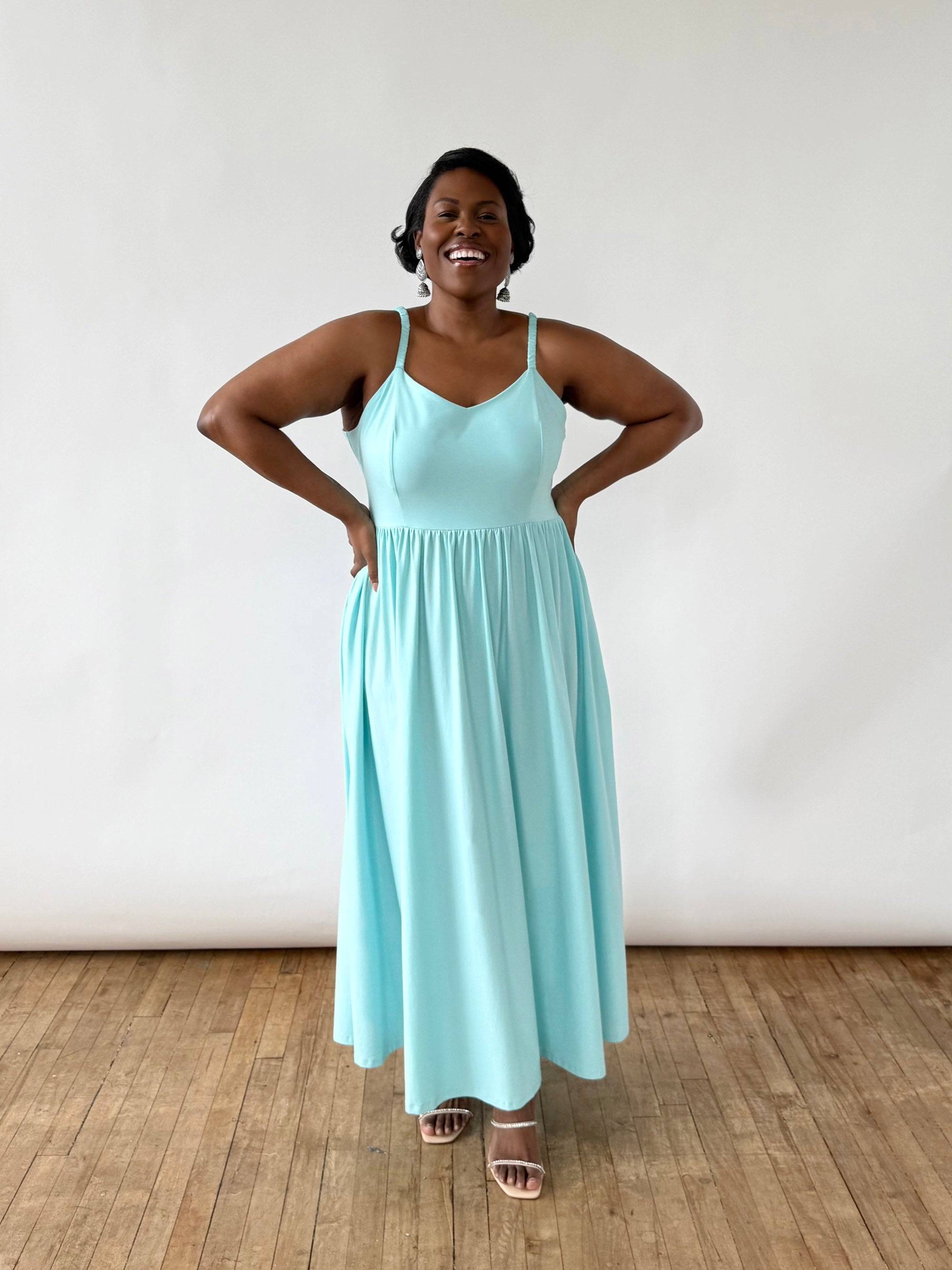 LYDIA dress in Crisp Aqua