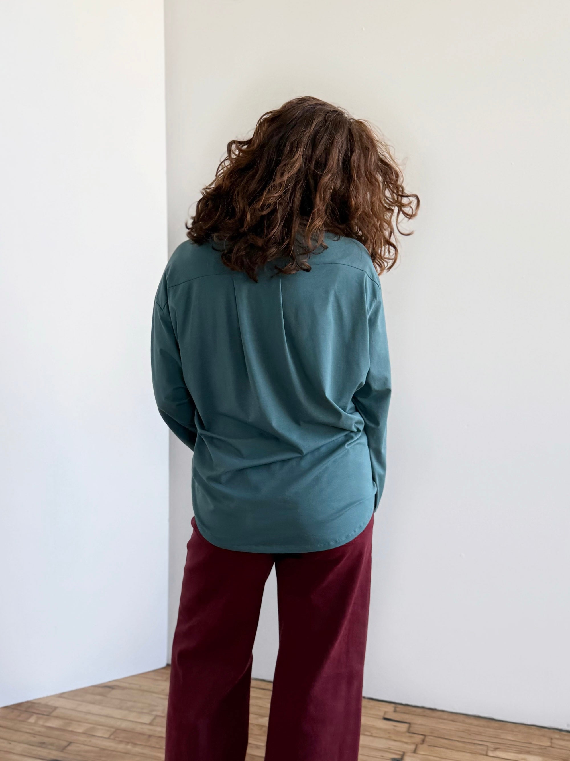 LINDSEY blouse in Dark Aqua