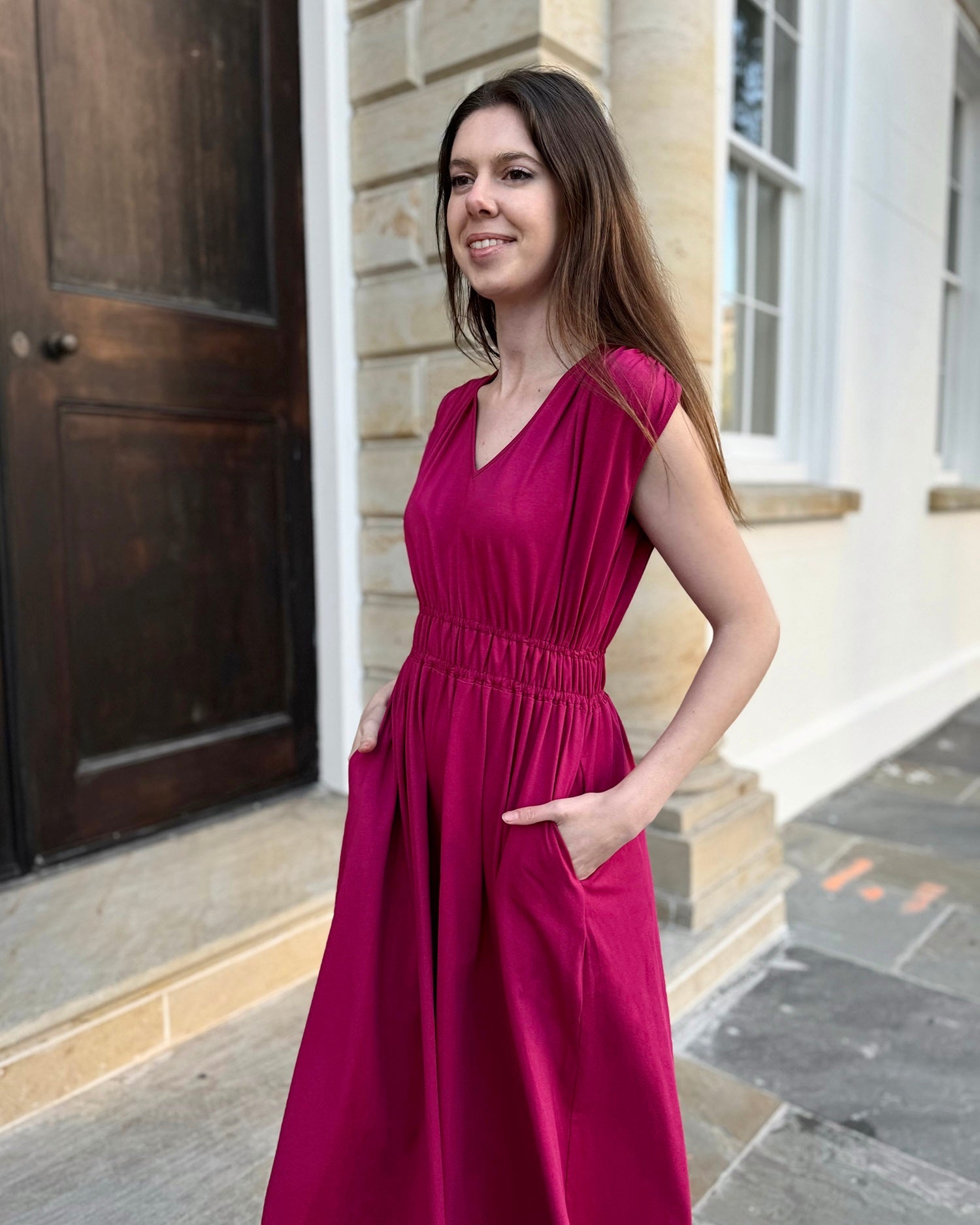 HAMPTON dress in Garnet Pink
