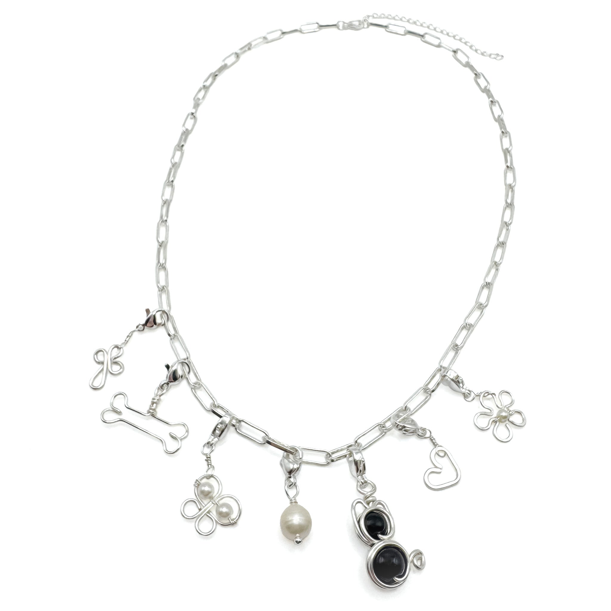 Charming silver necklace