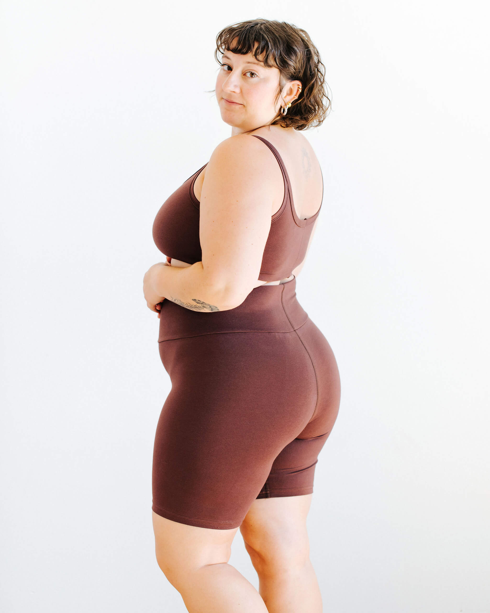 High Rise Bike Shorts Chestnut