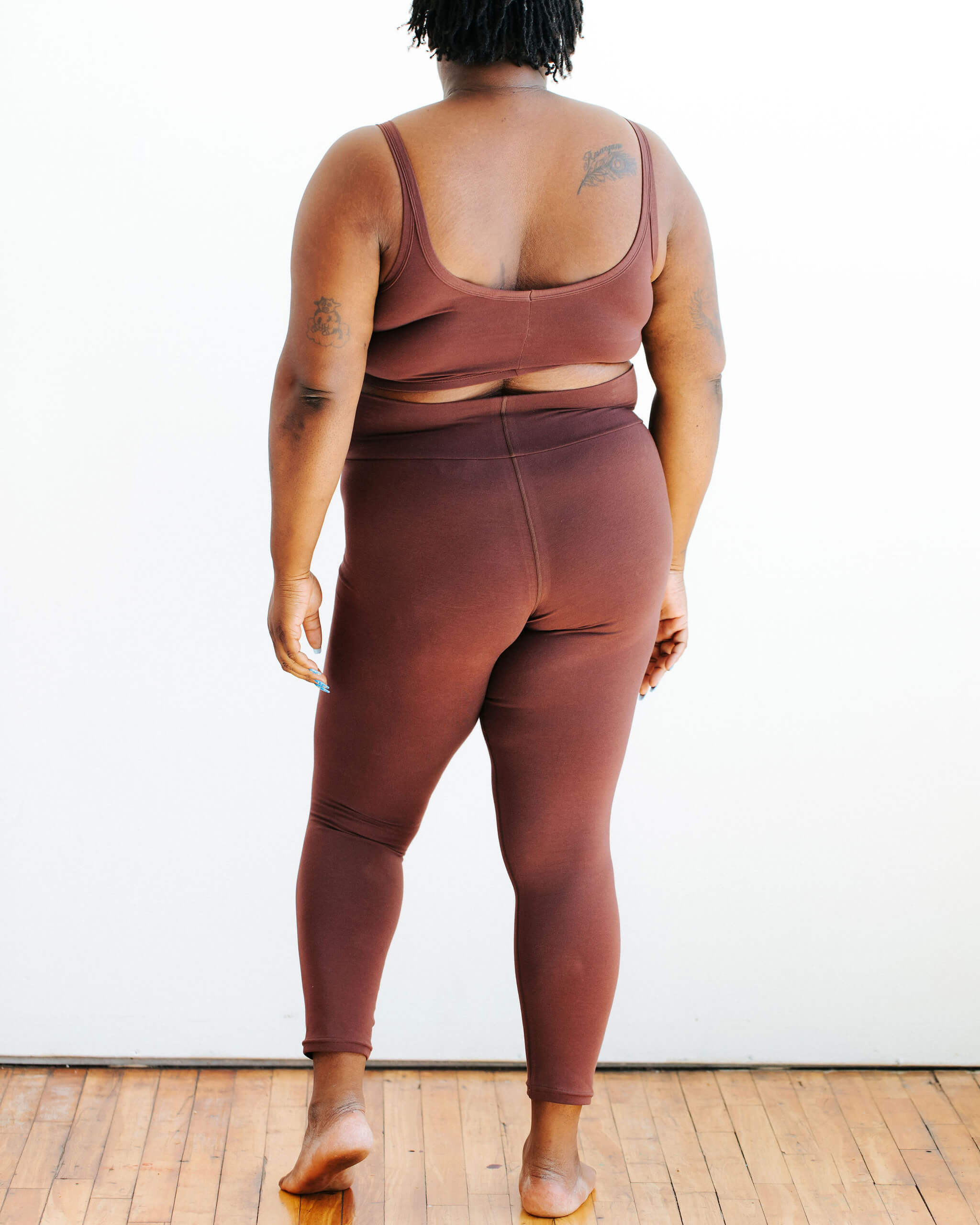 High Rise Ankle Leggings Chestnut
