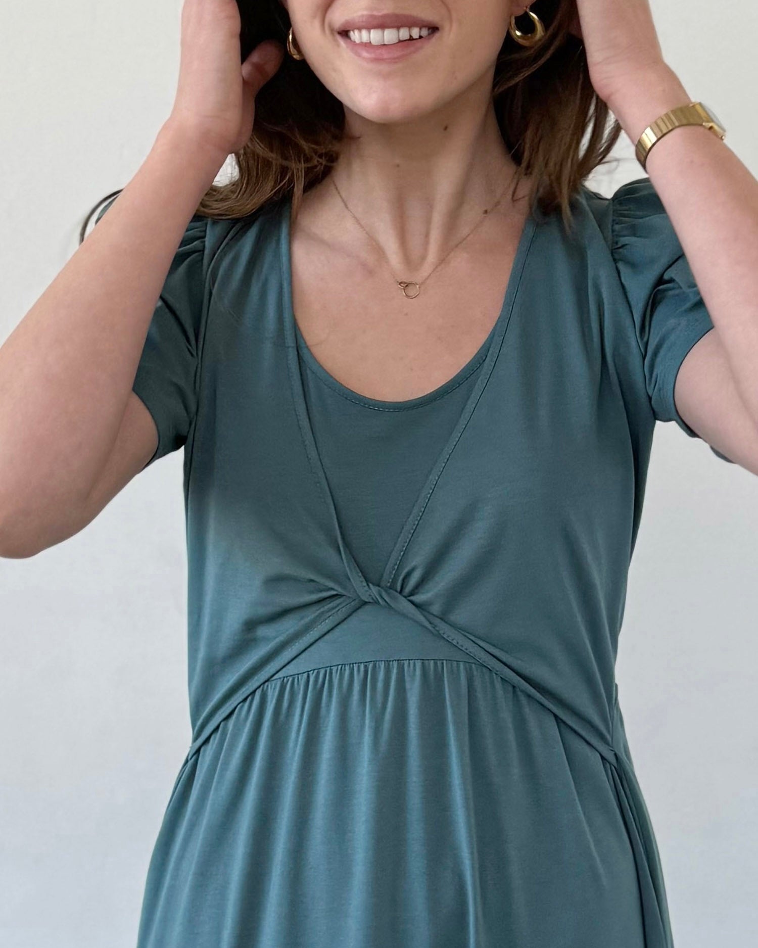 MONICA dress in Dark Aqua