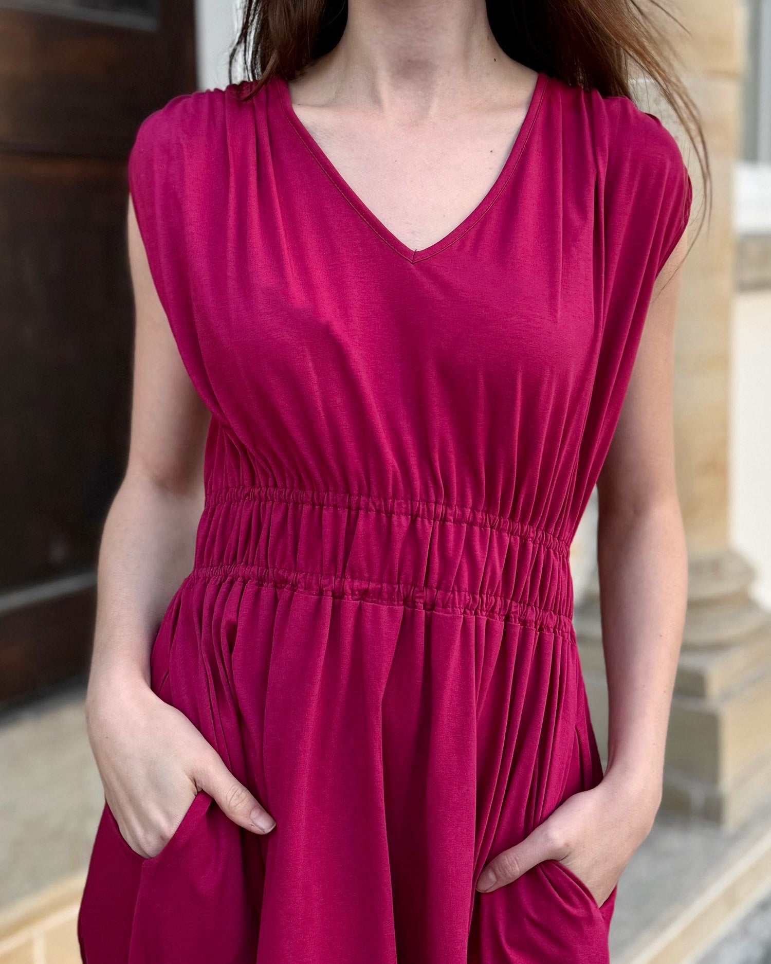 HAMPTON dress in Garnet Pink