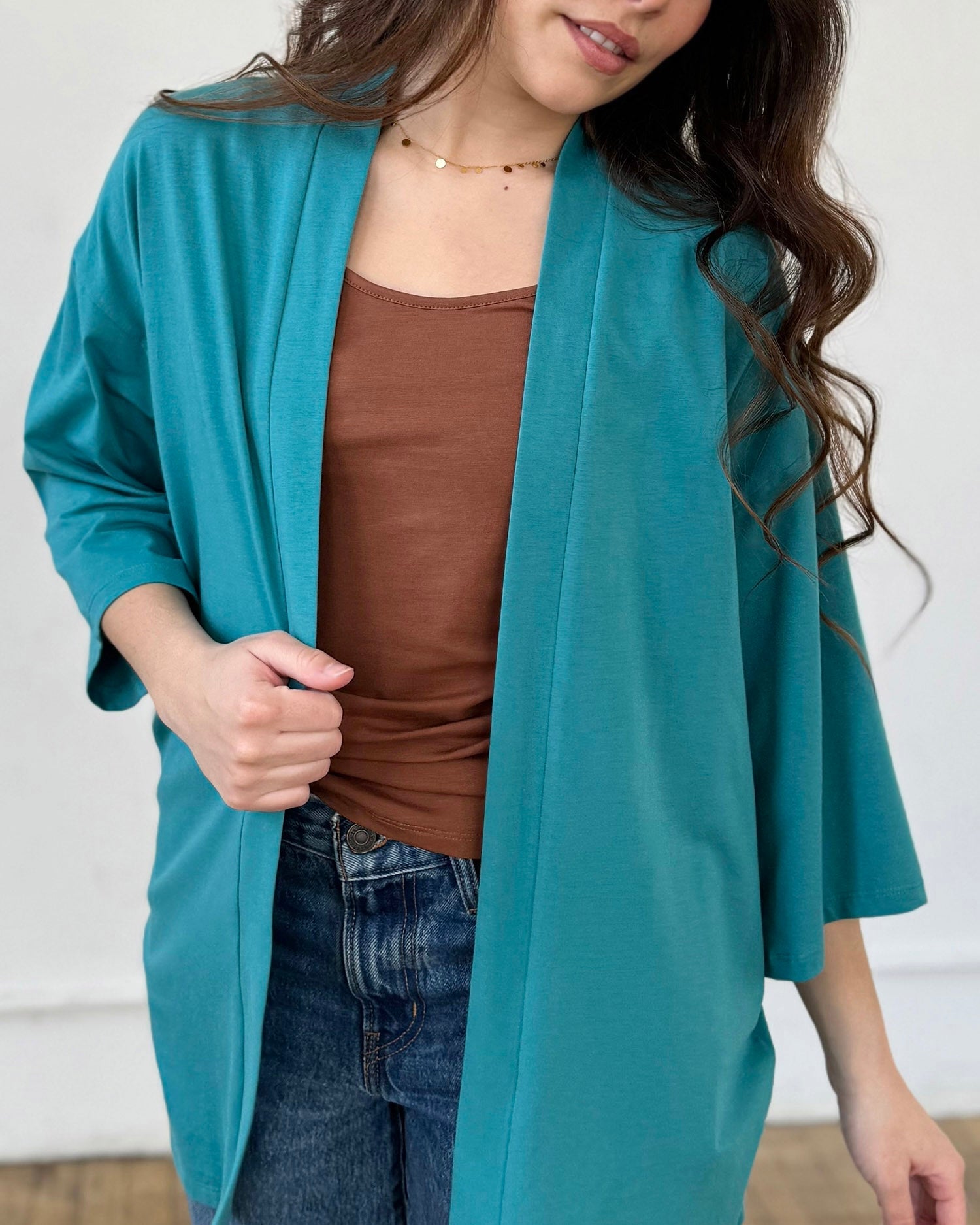 EVANA cardigan in Marine Teal