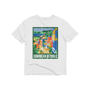 Dominican Republic Travel Poster Unisex Premium Cotton Tee
