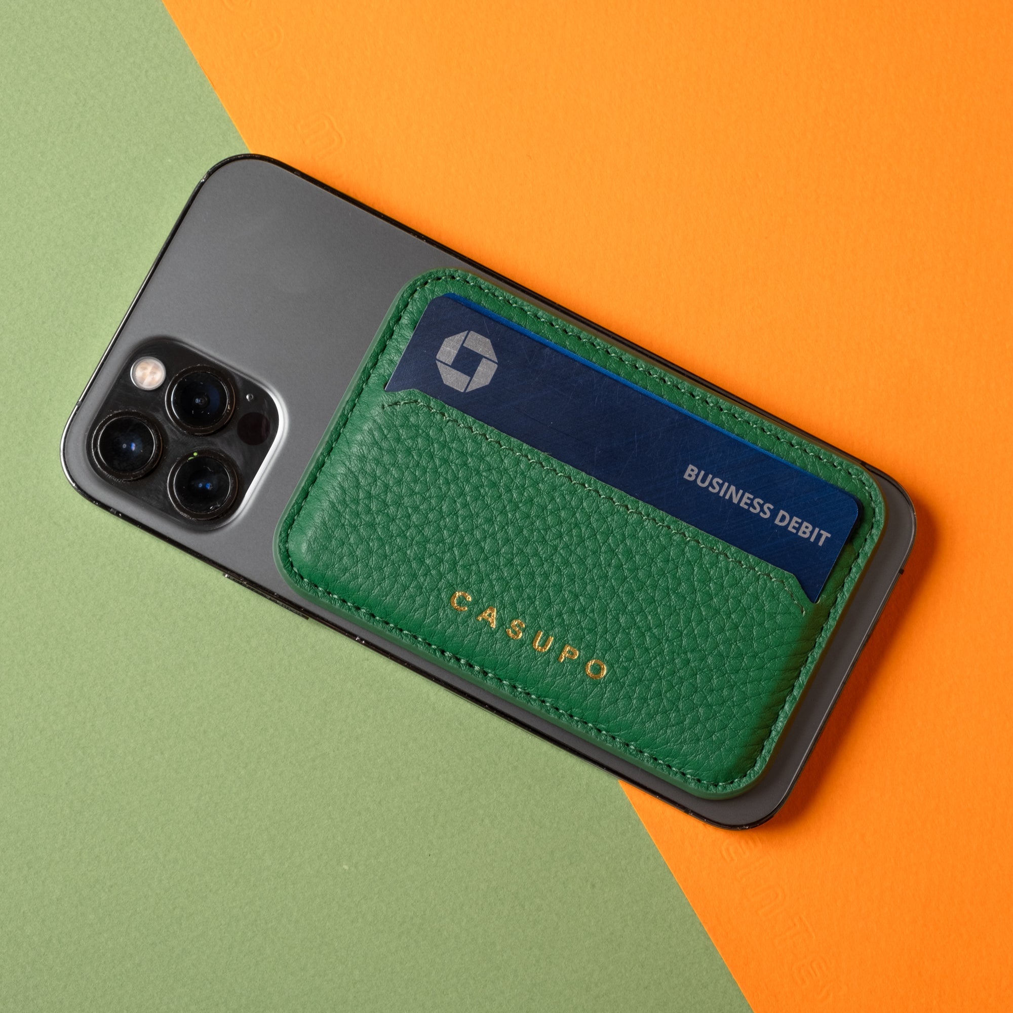 Mag Safe Leather Wallet with RFID - Green