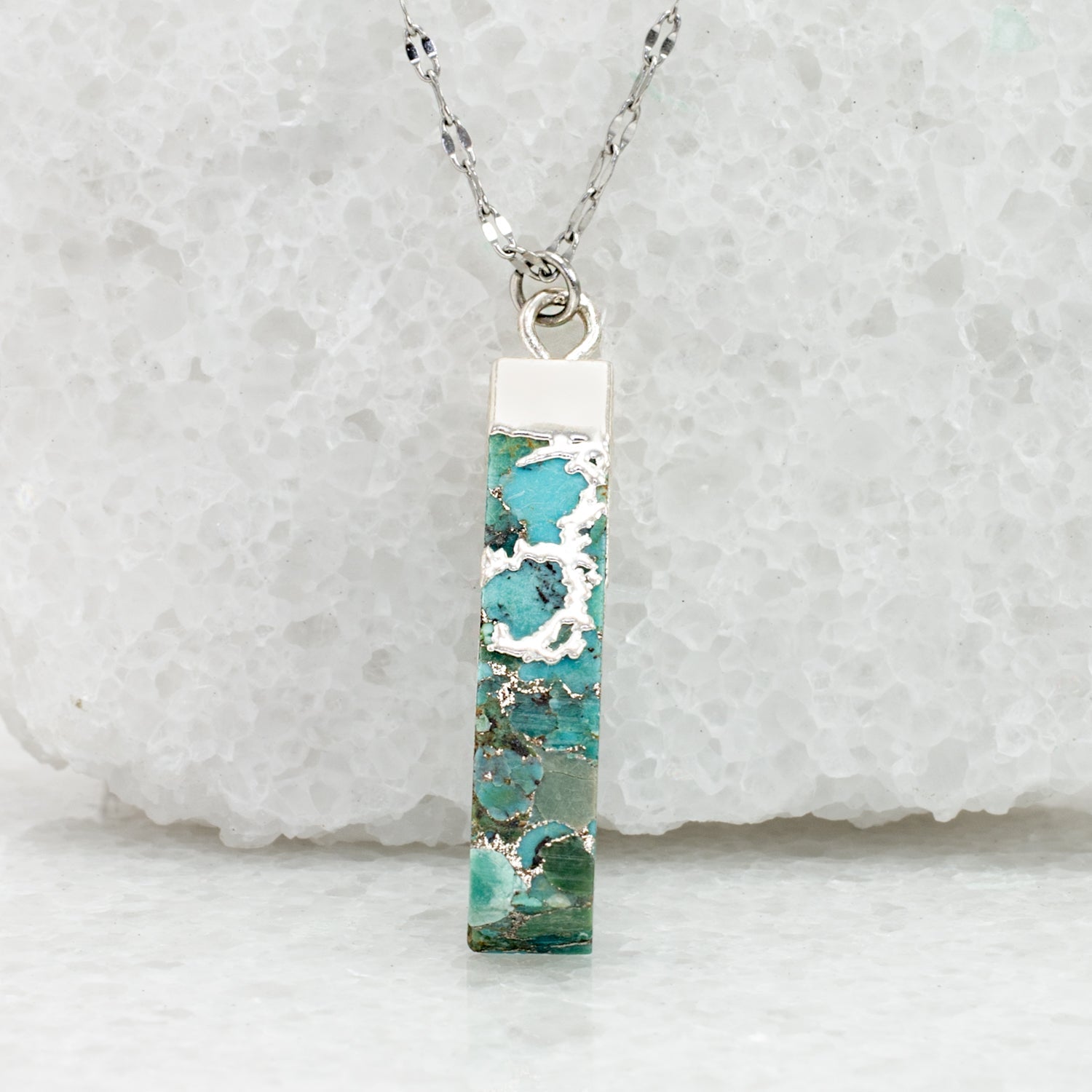 Brayden Turquoise Necklace in Silver
