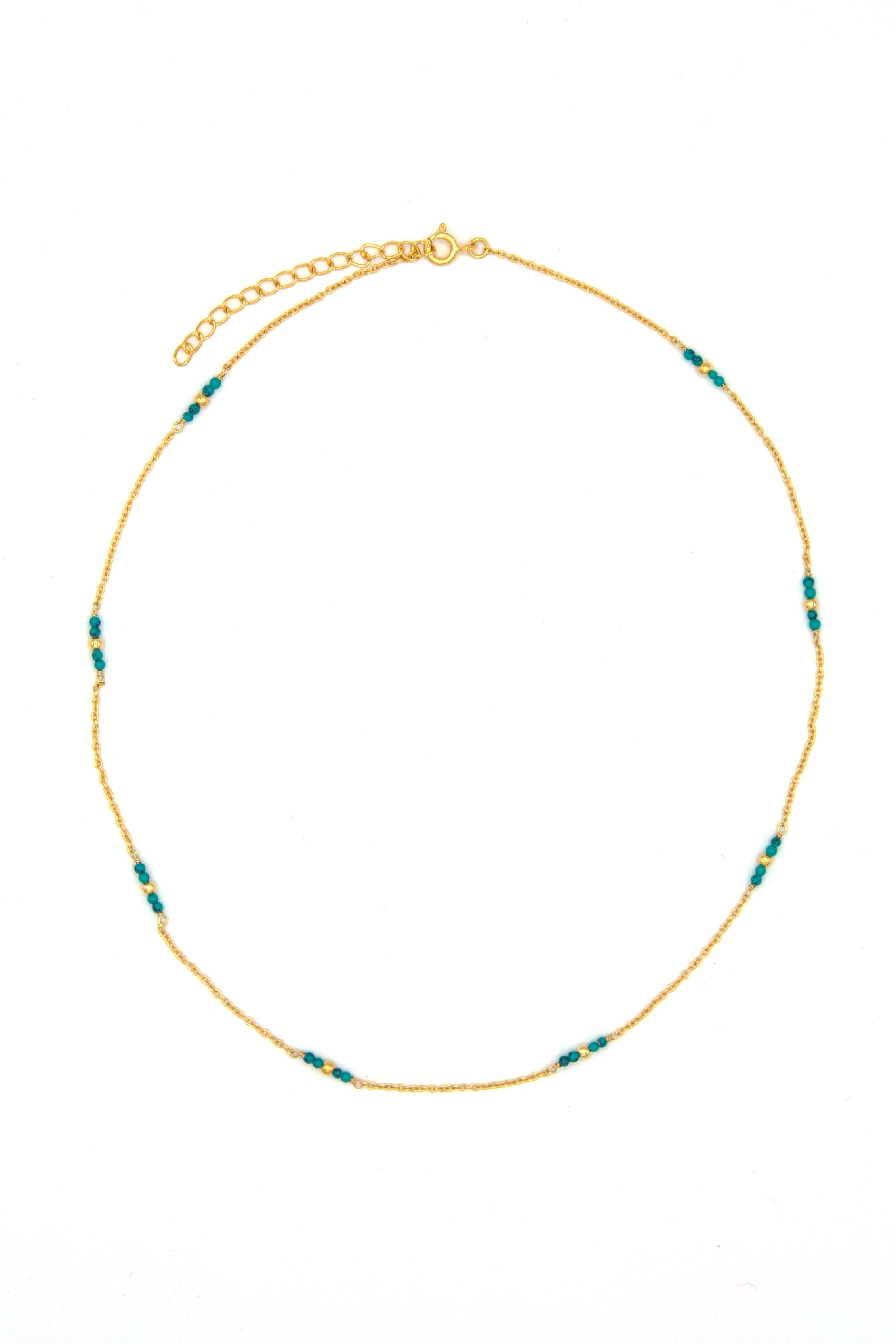 Delicate Turquoise Gold Necklace