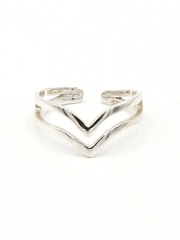 Double V Sterling Silver Ring
