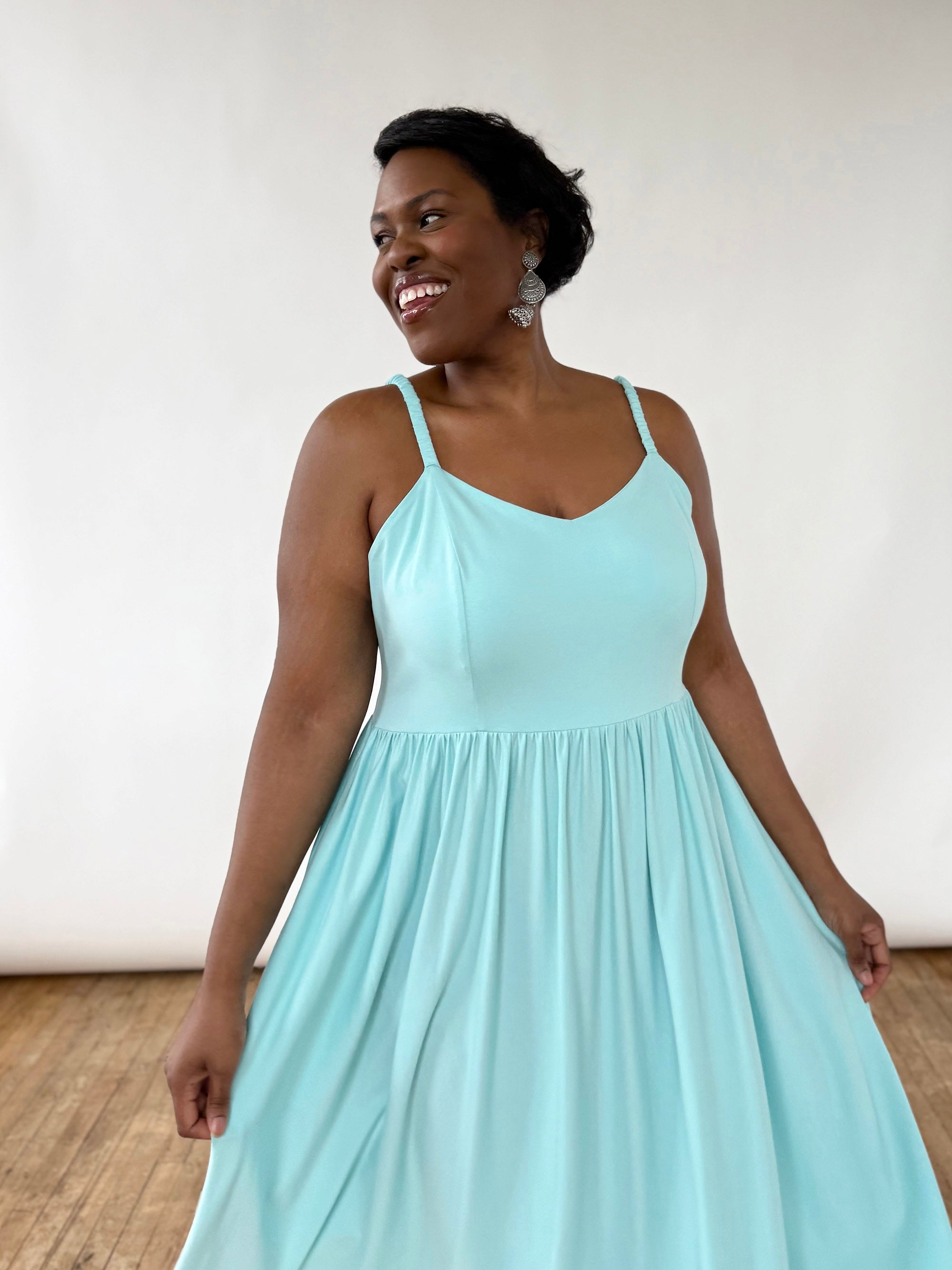 LYDIA dress in Crisp Aqua