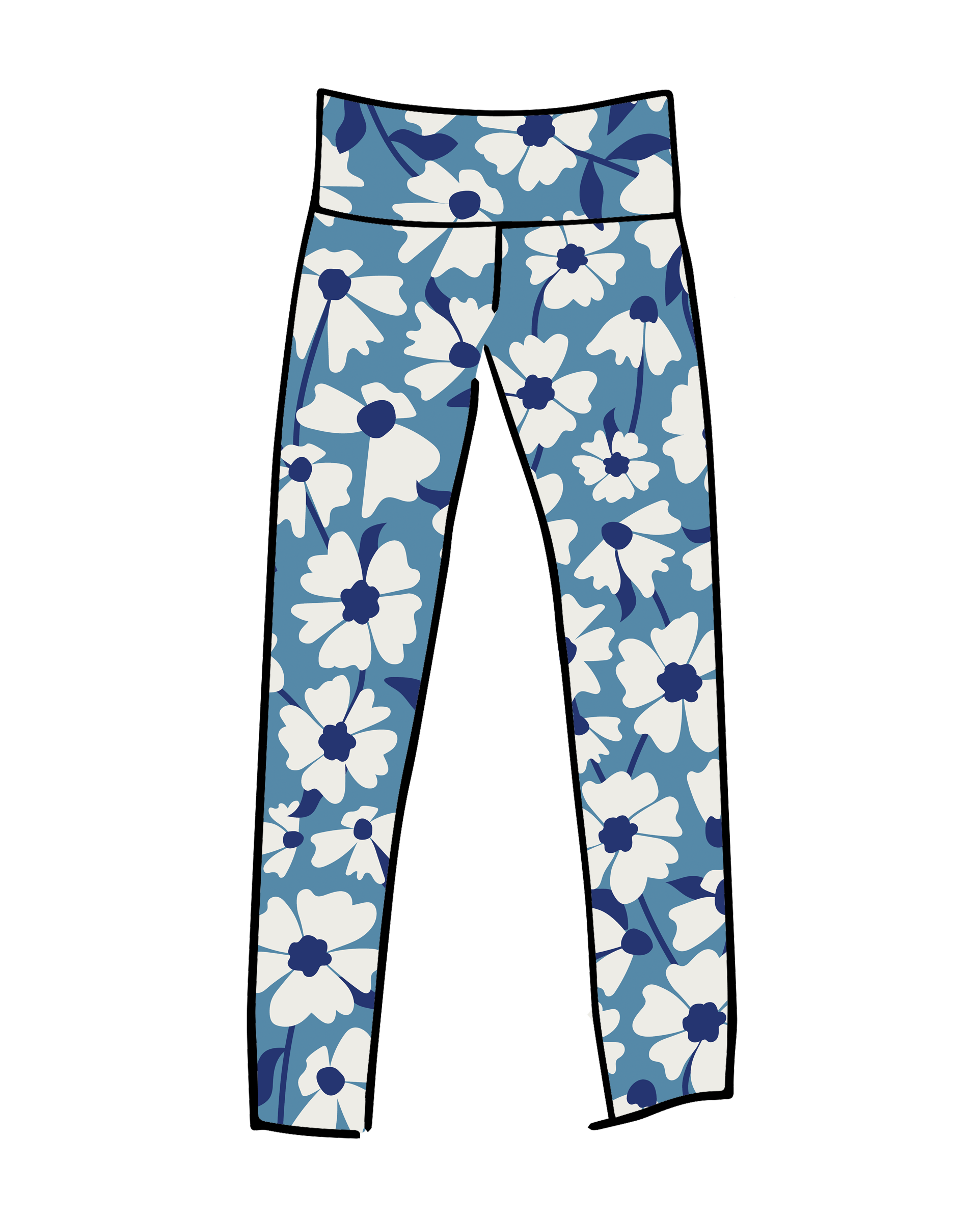 High Rise Extra Long Leggings Moody Blooms