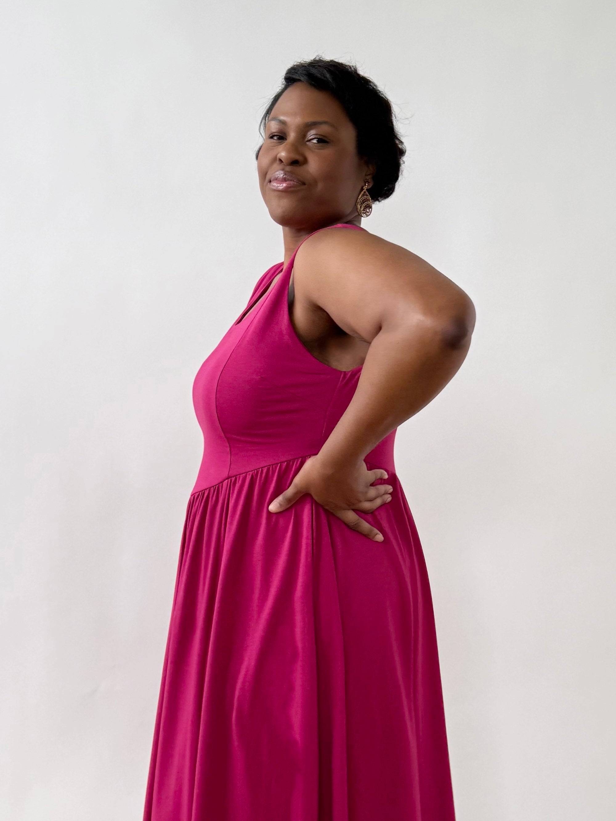 ESTHER dress in Garnet Pink