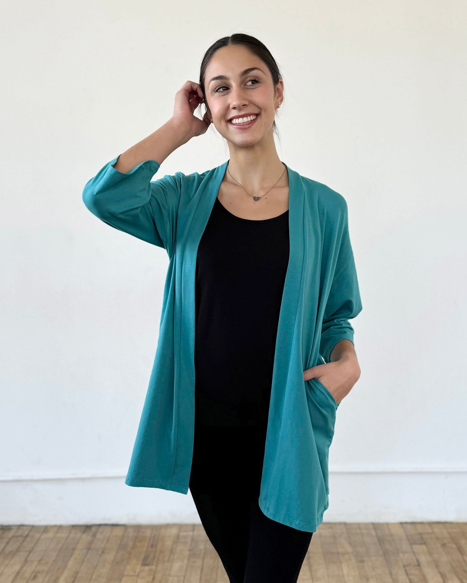EVANA cardigan in Marine Teal