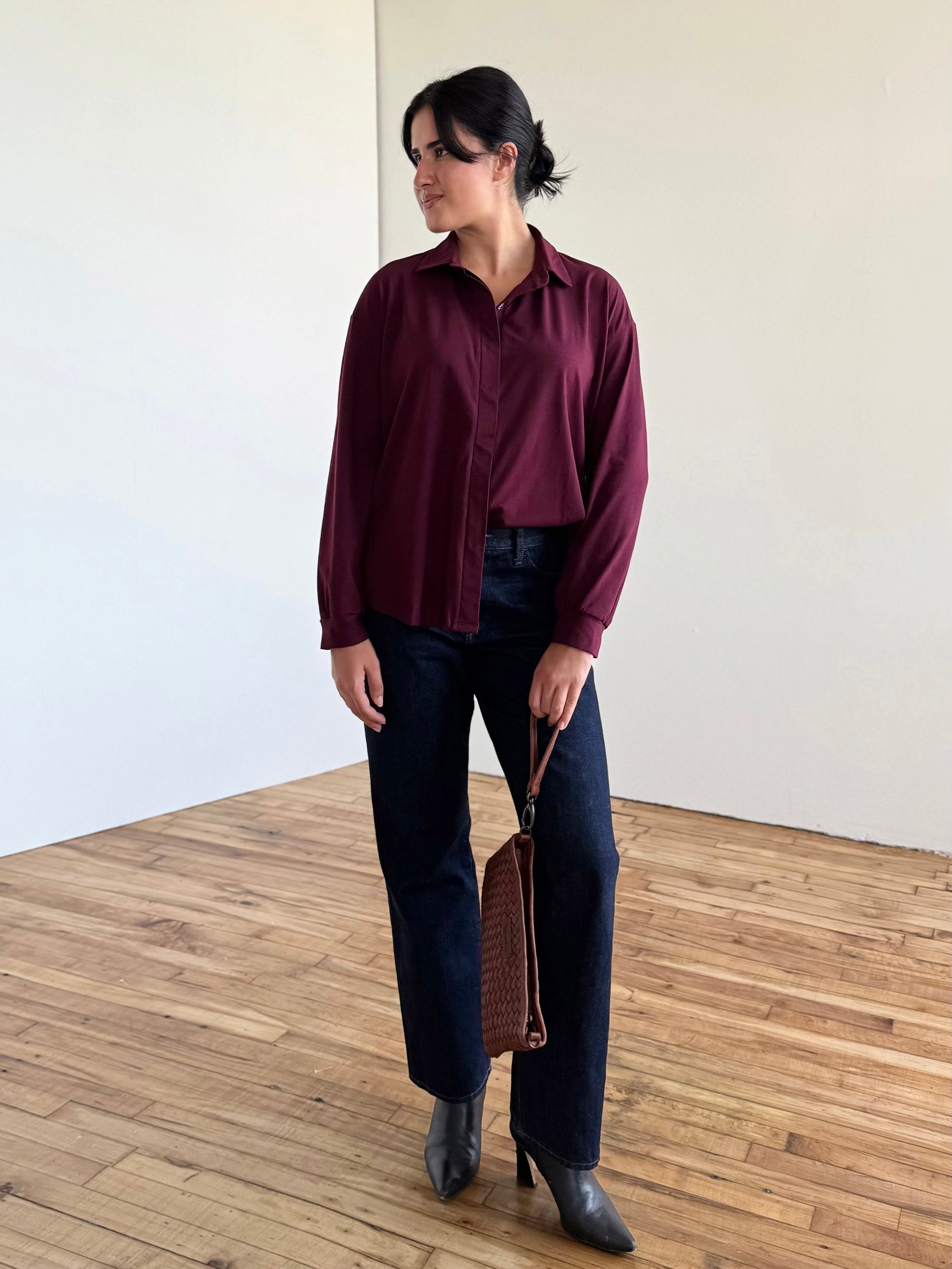 LINDSEY blouse in Merlot
