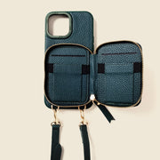iPhone Case and Wallet with Long Strap - Forest
