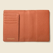 Leather Passport Wallet with RFID - Tan