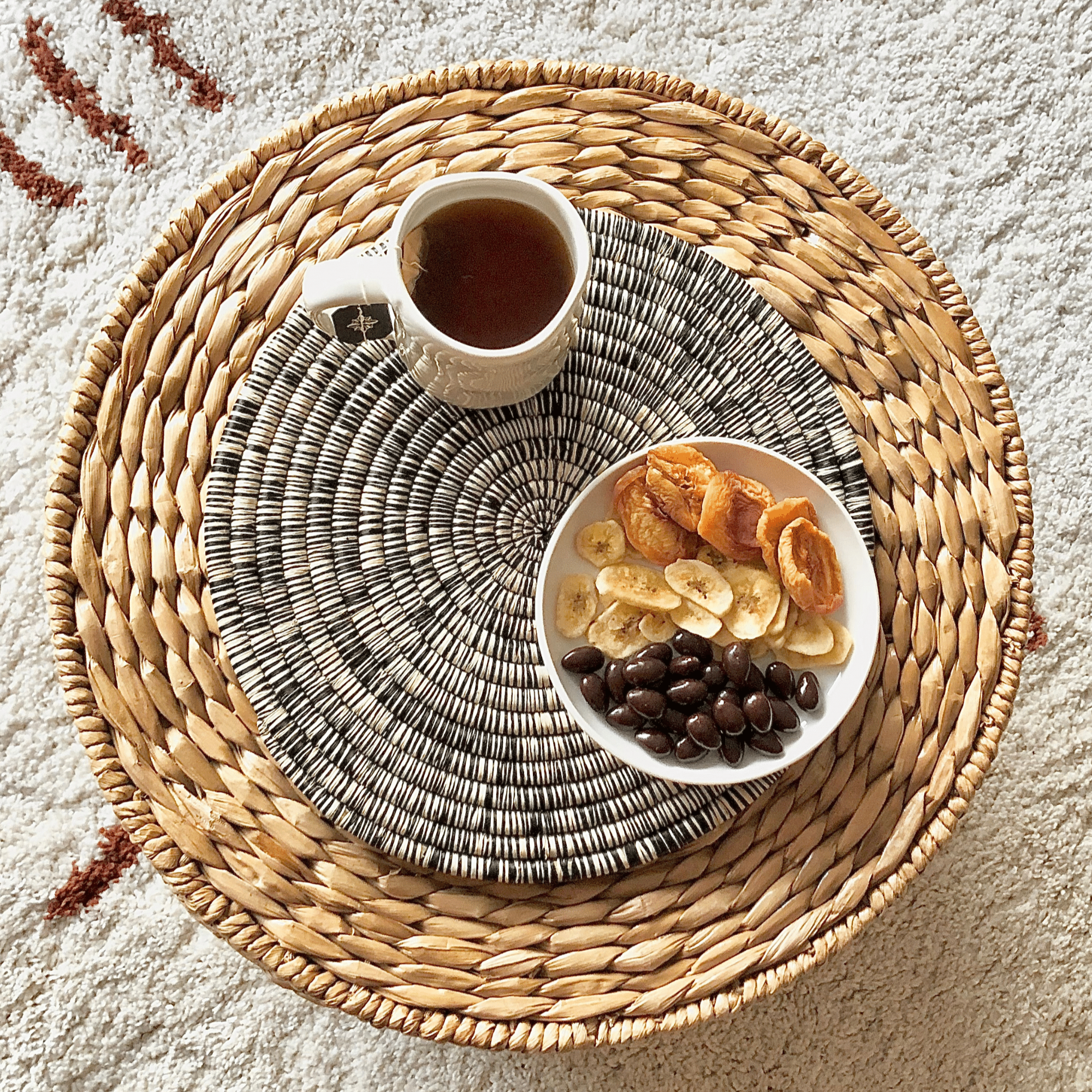 Mixed Raffia Platter