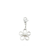 Flower silver charm