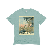 Kansas City Travel Poster Unisex Eco-Triblend Tee