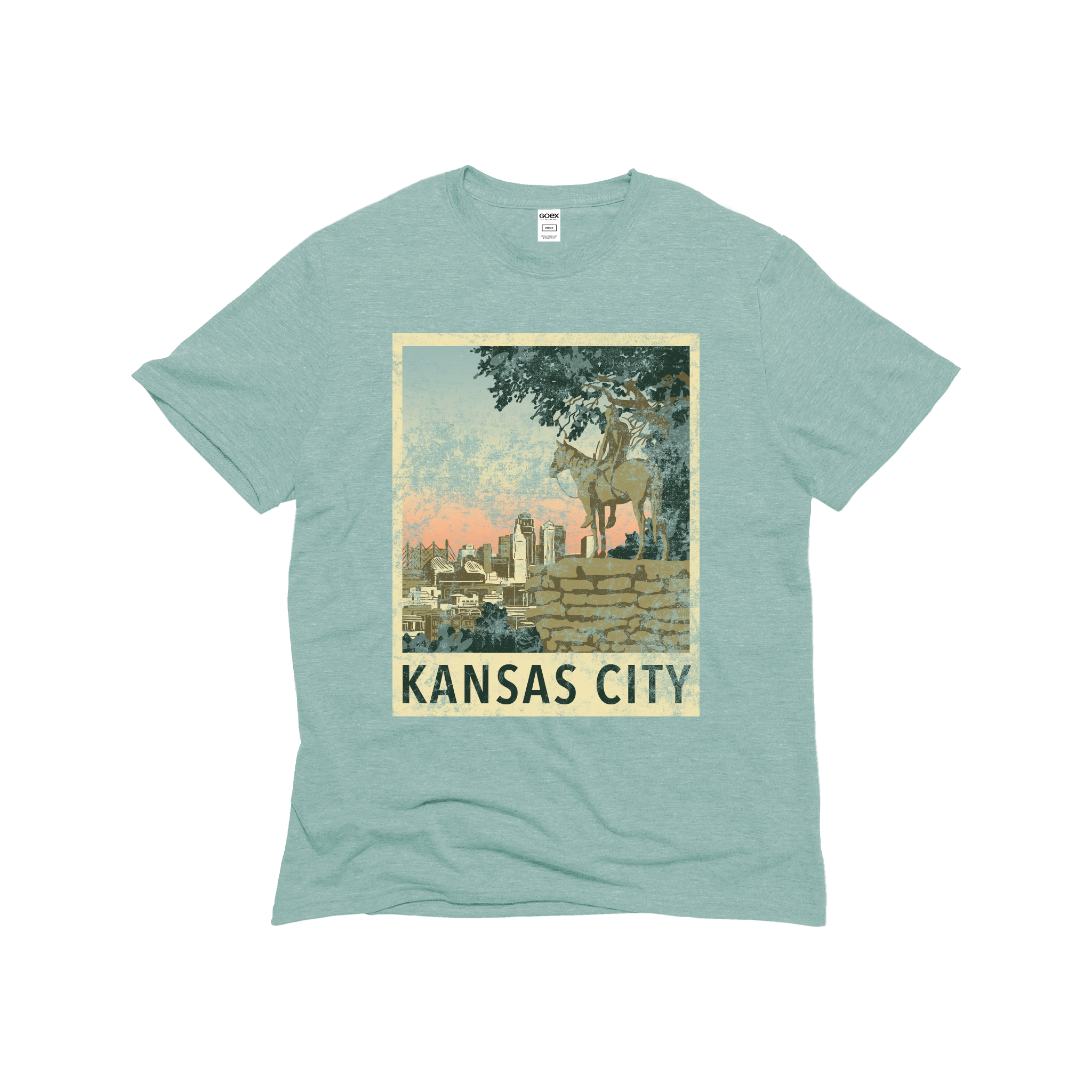 Kansas City Travel Poster Unisex Eco-Triblend Tee