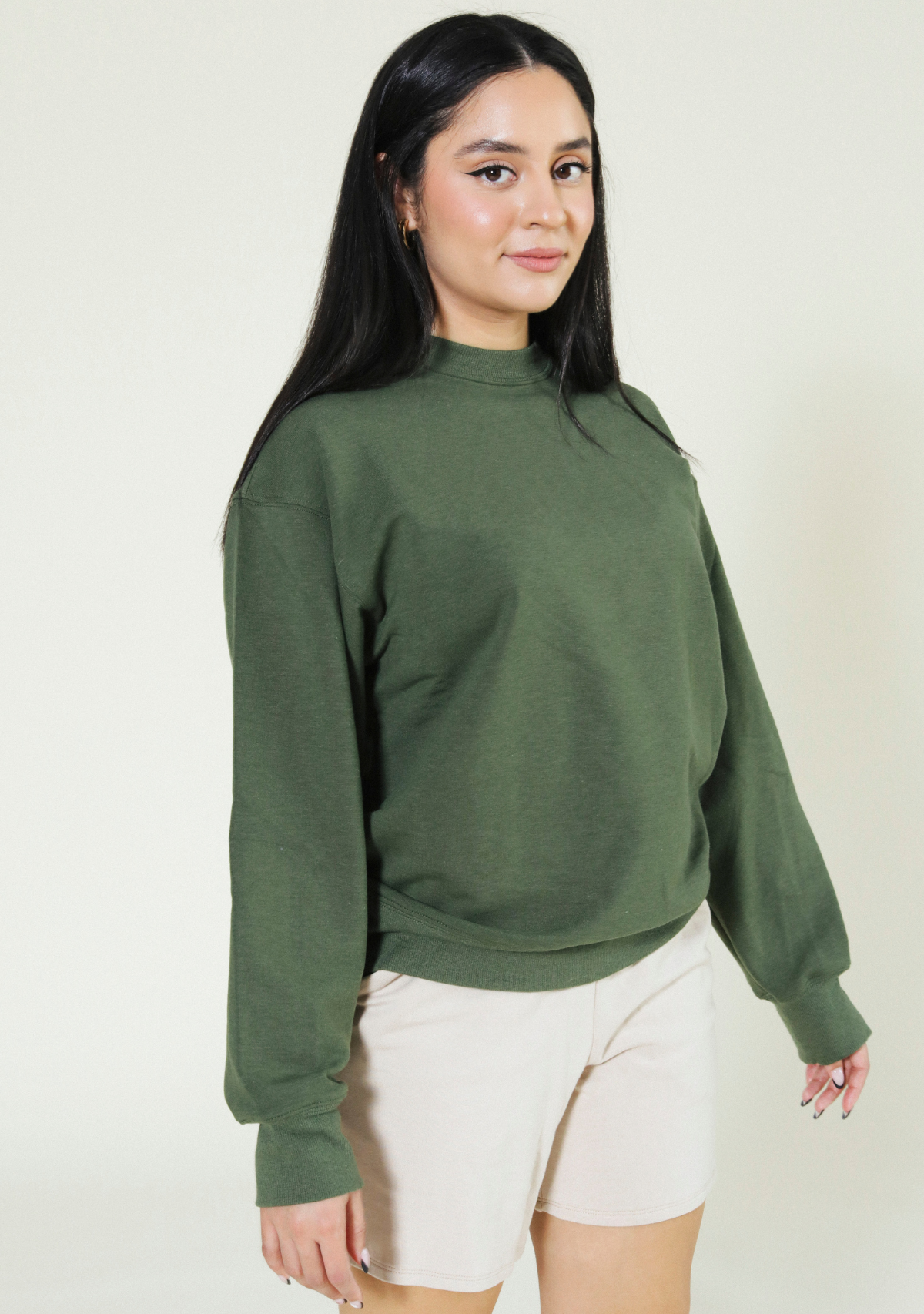 Gabbie Oversized Crew Sweatshirt - Pine - FINAL SALE