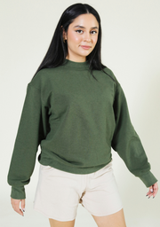 Gabbie Oversized Crew Sweatshirt - Pine - FINAL SALE