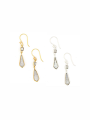 Geometric Elegance White Drop Earrings