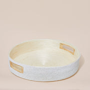 White Beaded Handle Tray