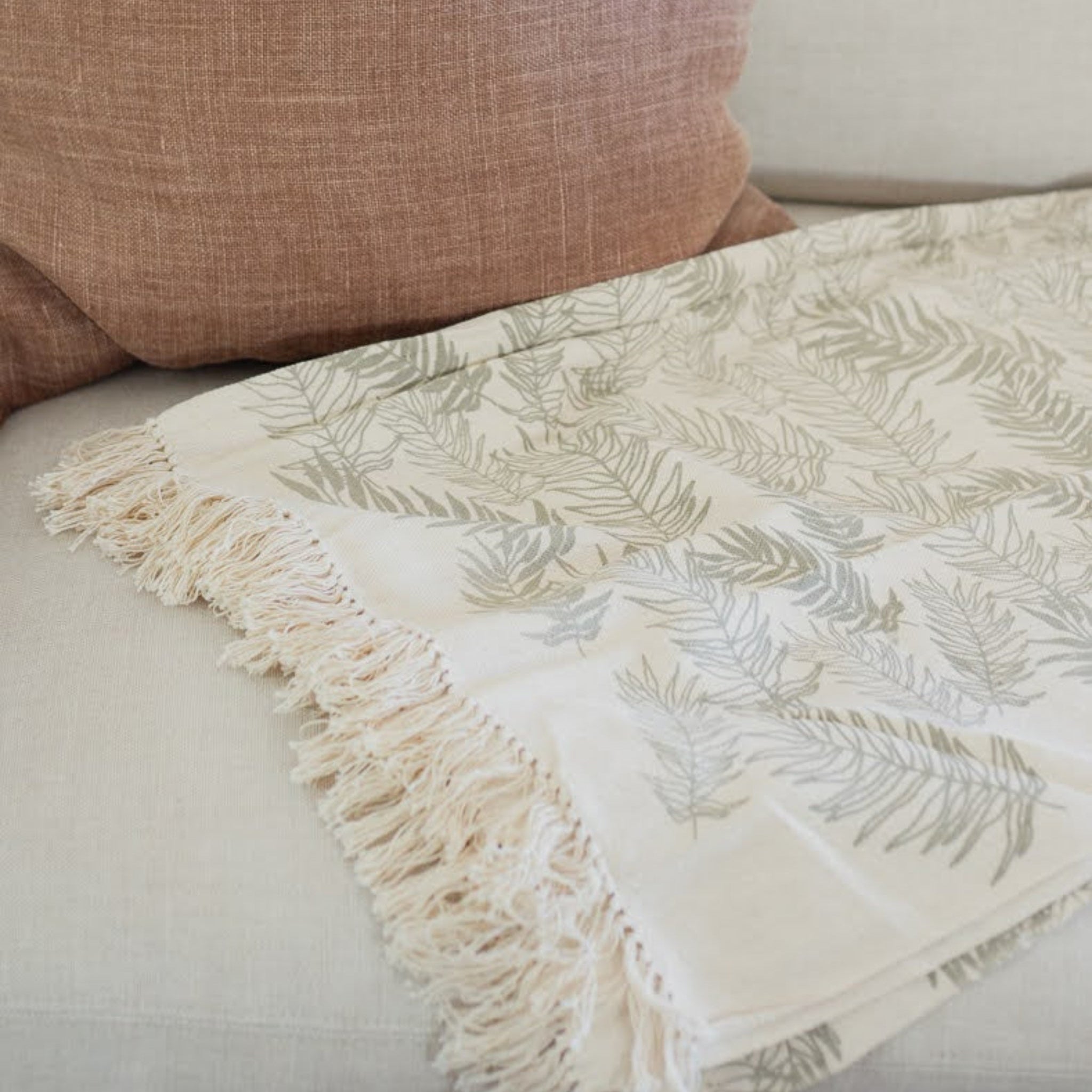 Handwoven Fern Throw