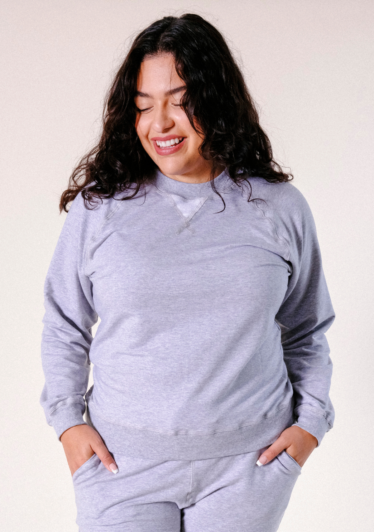 Agnes Raglan Organic Cotton + Tencel™ Sweatshirt - Heather Gray