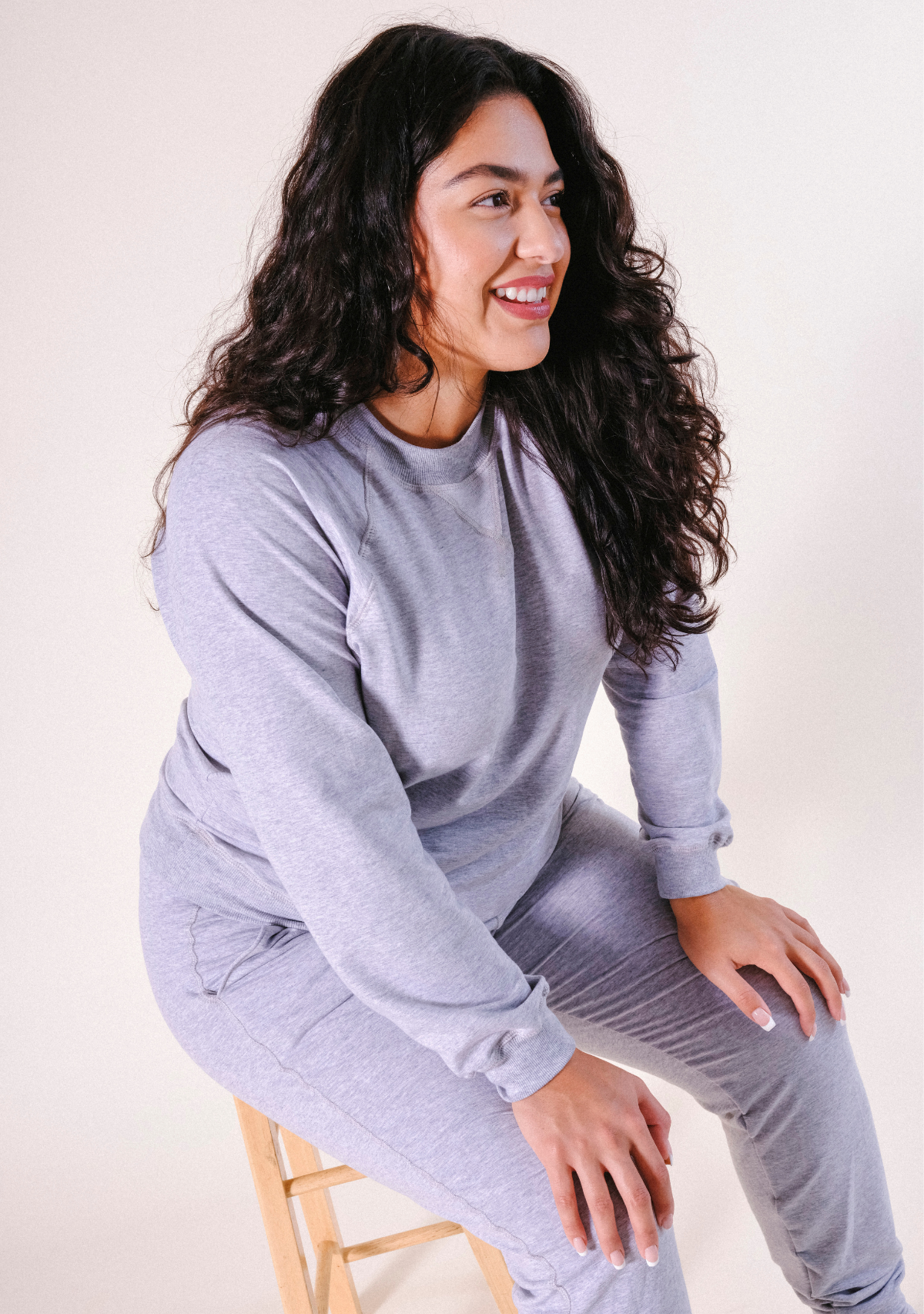 Agnes Raglan Organic Cotton + Tencel™ Sweatshirt - Heather Gray