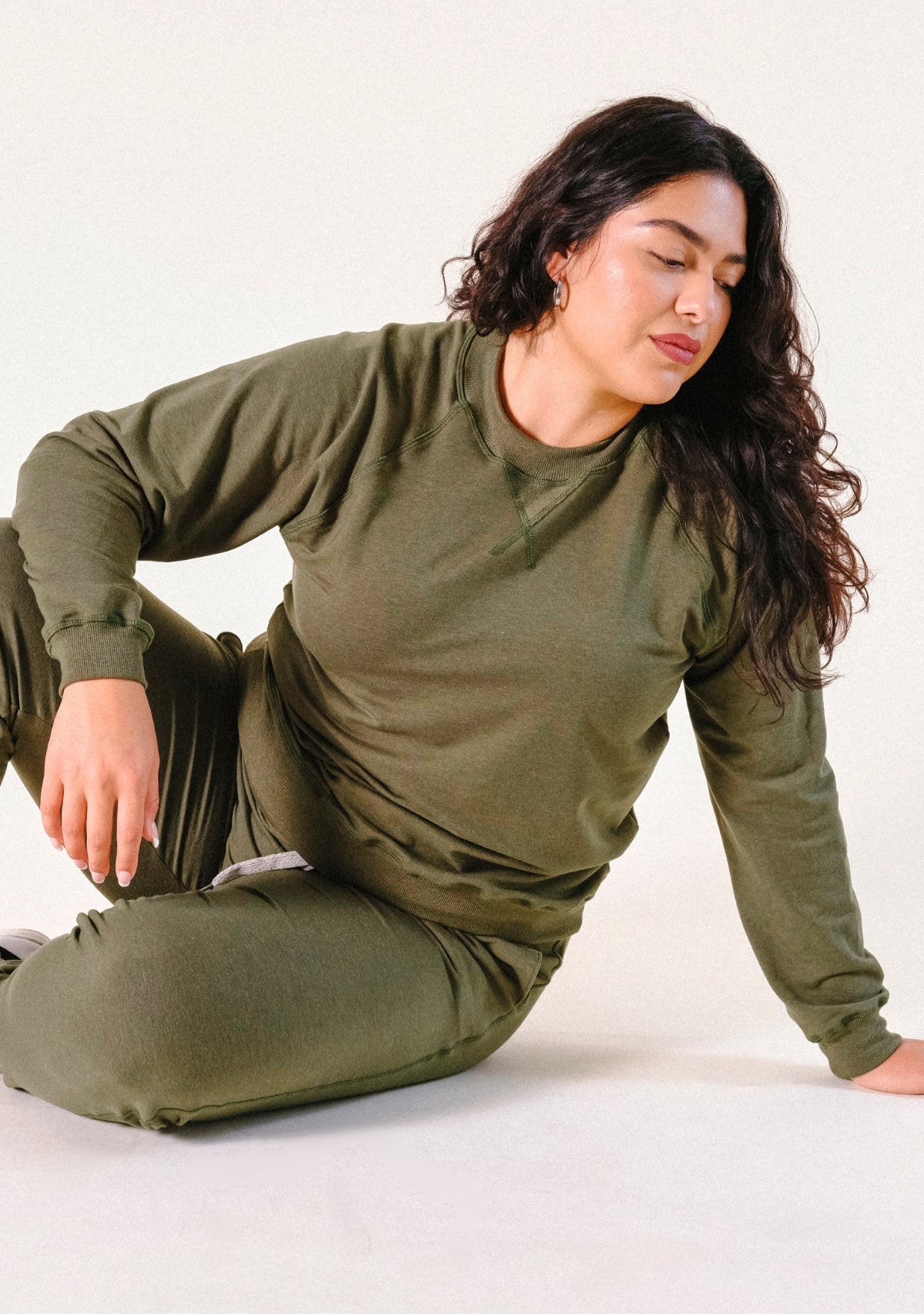 Agnes Raglan Organic Cotton + Tencel™ Sweatshirt - Moss