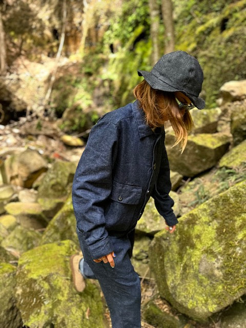 Unisex Studio Coat in Hemp Denim