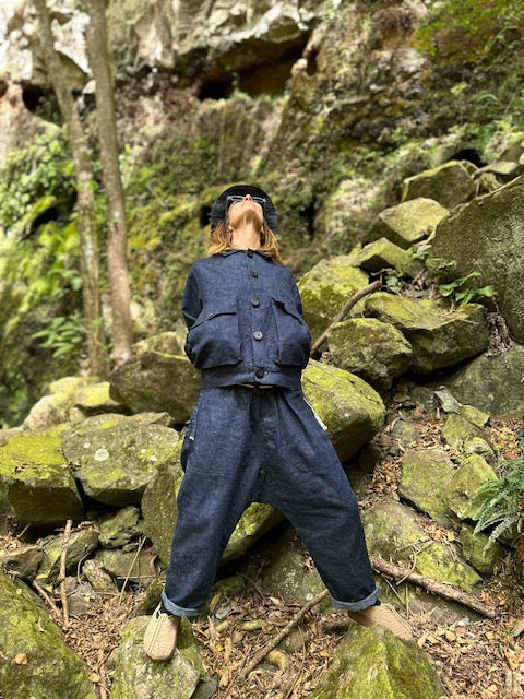 Unisex Studio Coat in Hemp Denim
