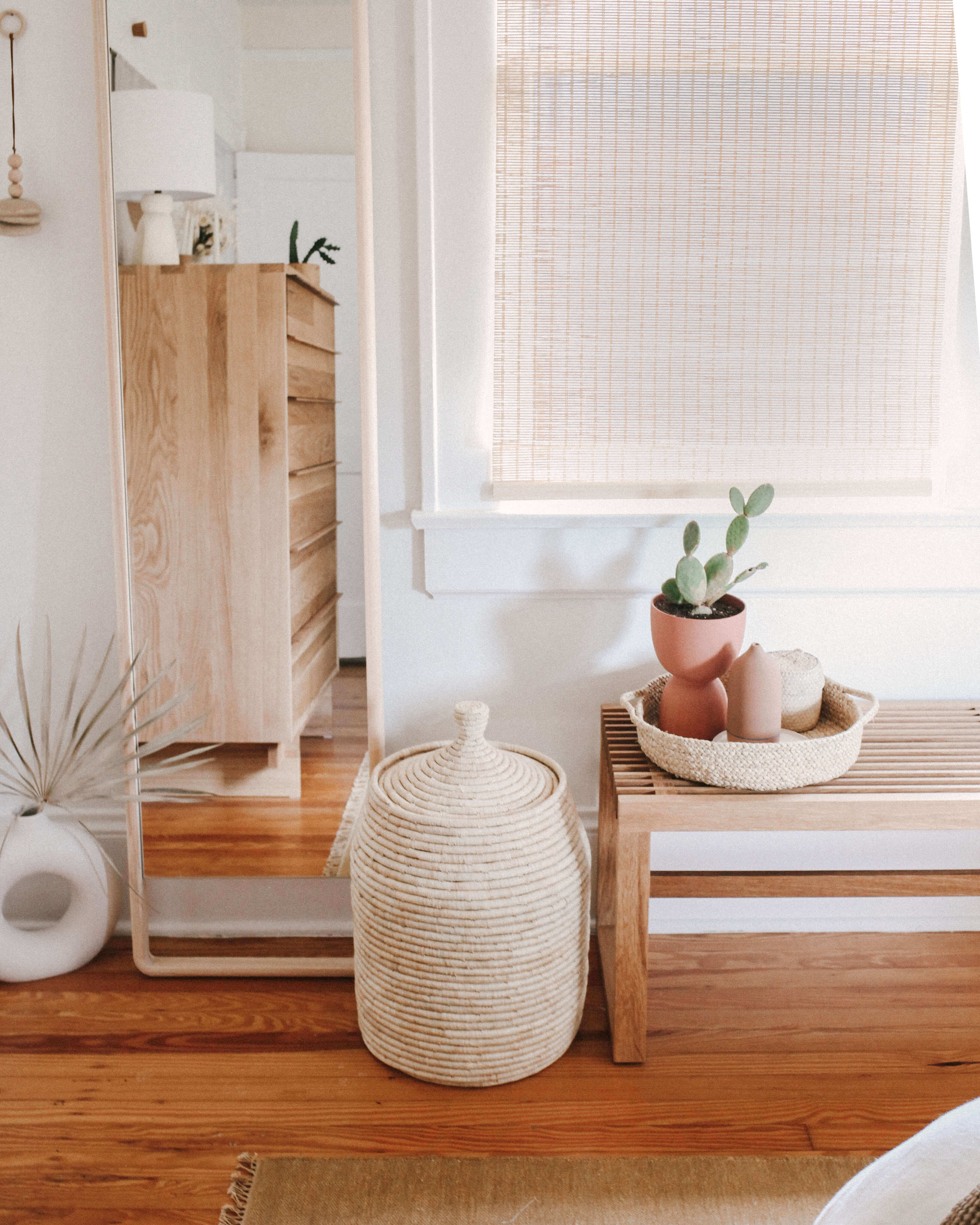 Raffia Lidded Basket